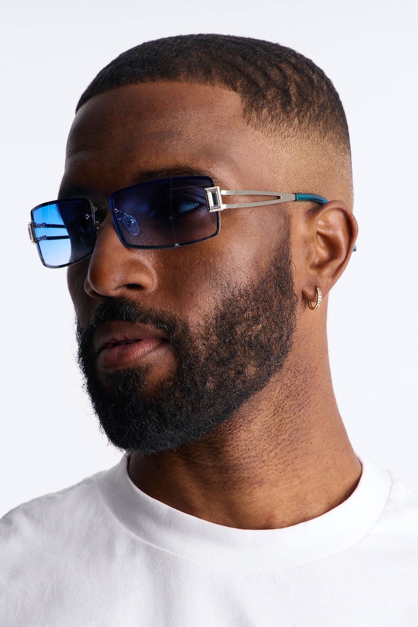 Gridlock Steel Square Sunglasses - Blue Fashion Nova