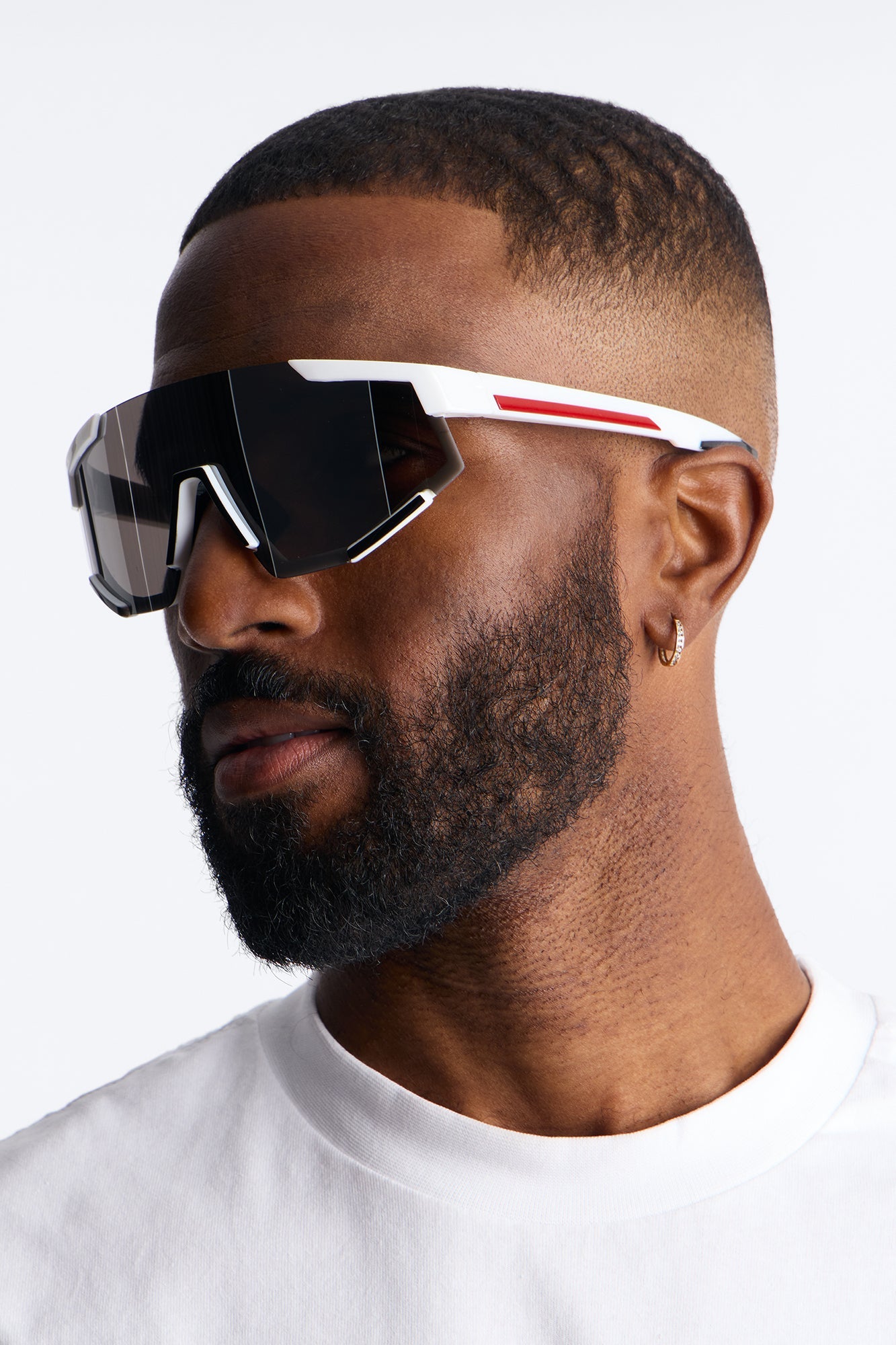 Striving Forward Sport Wrap Sunglasses - Silver/Red Fashion Nova
