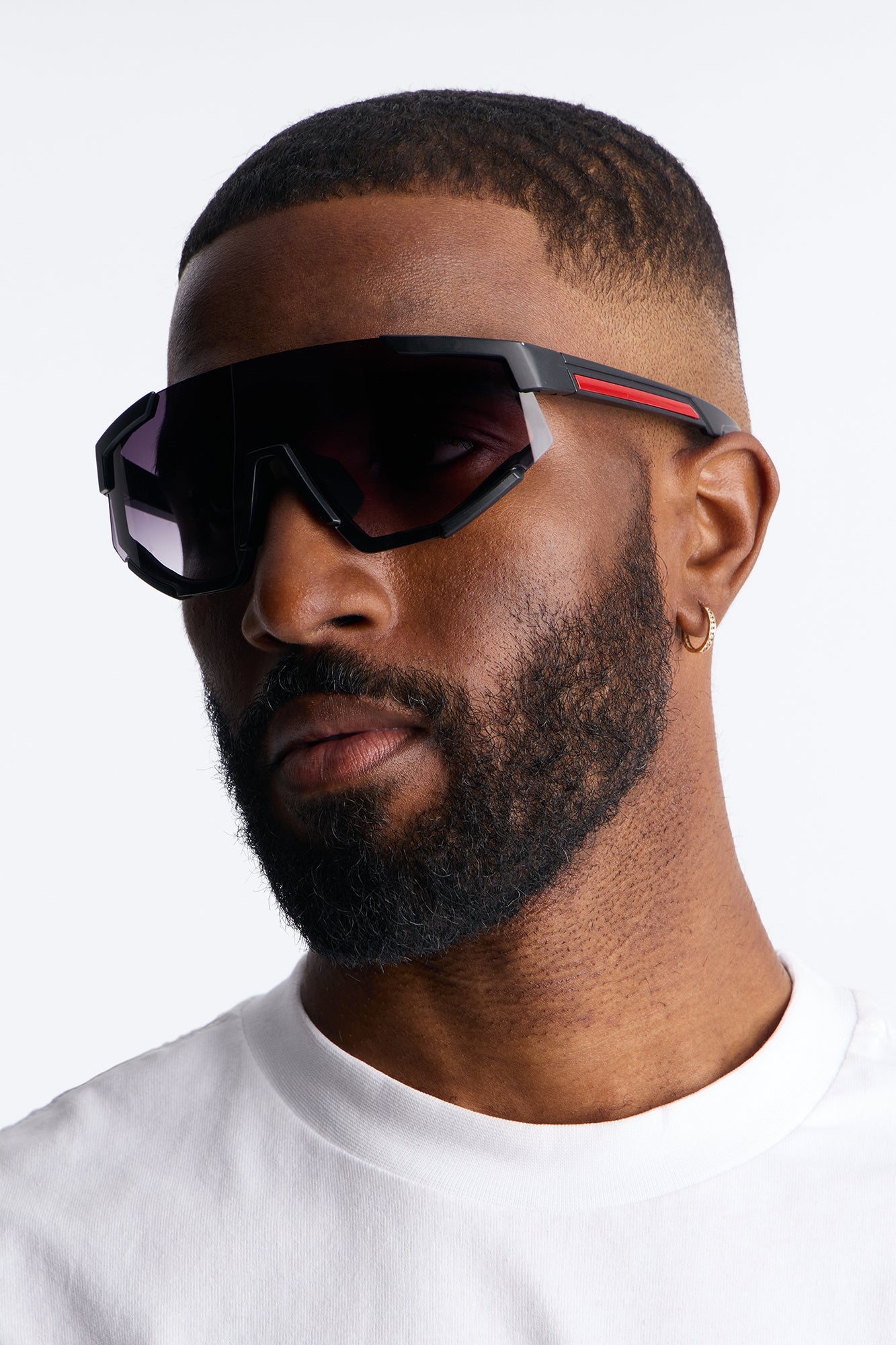 Striving Forward Sport Wrap Sunglasses - Black/Red Fashion Nova