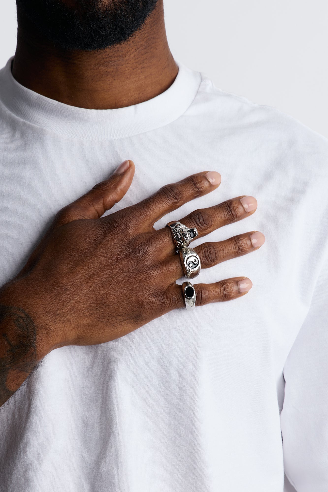 Shadow Beast Multi Size Ring Set - Silver Fashion Nova