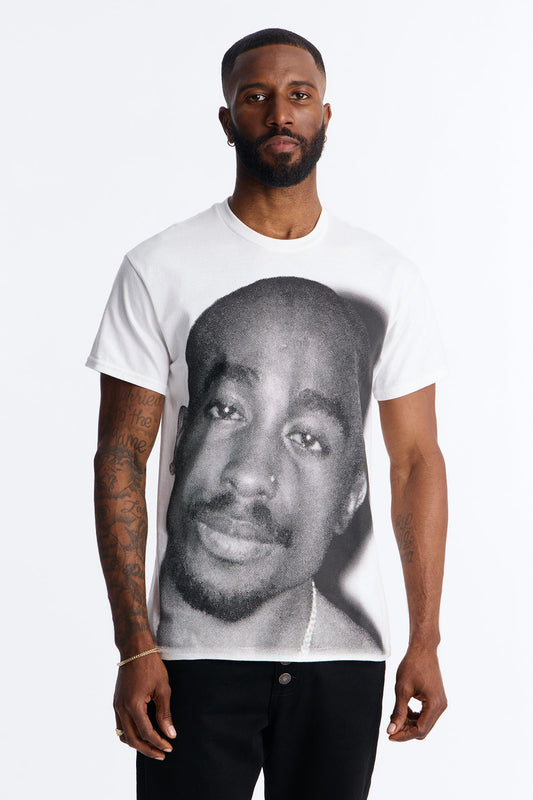 2pac All Eyez On Me Forever Short Sleeve Tee - White Fashion Nova