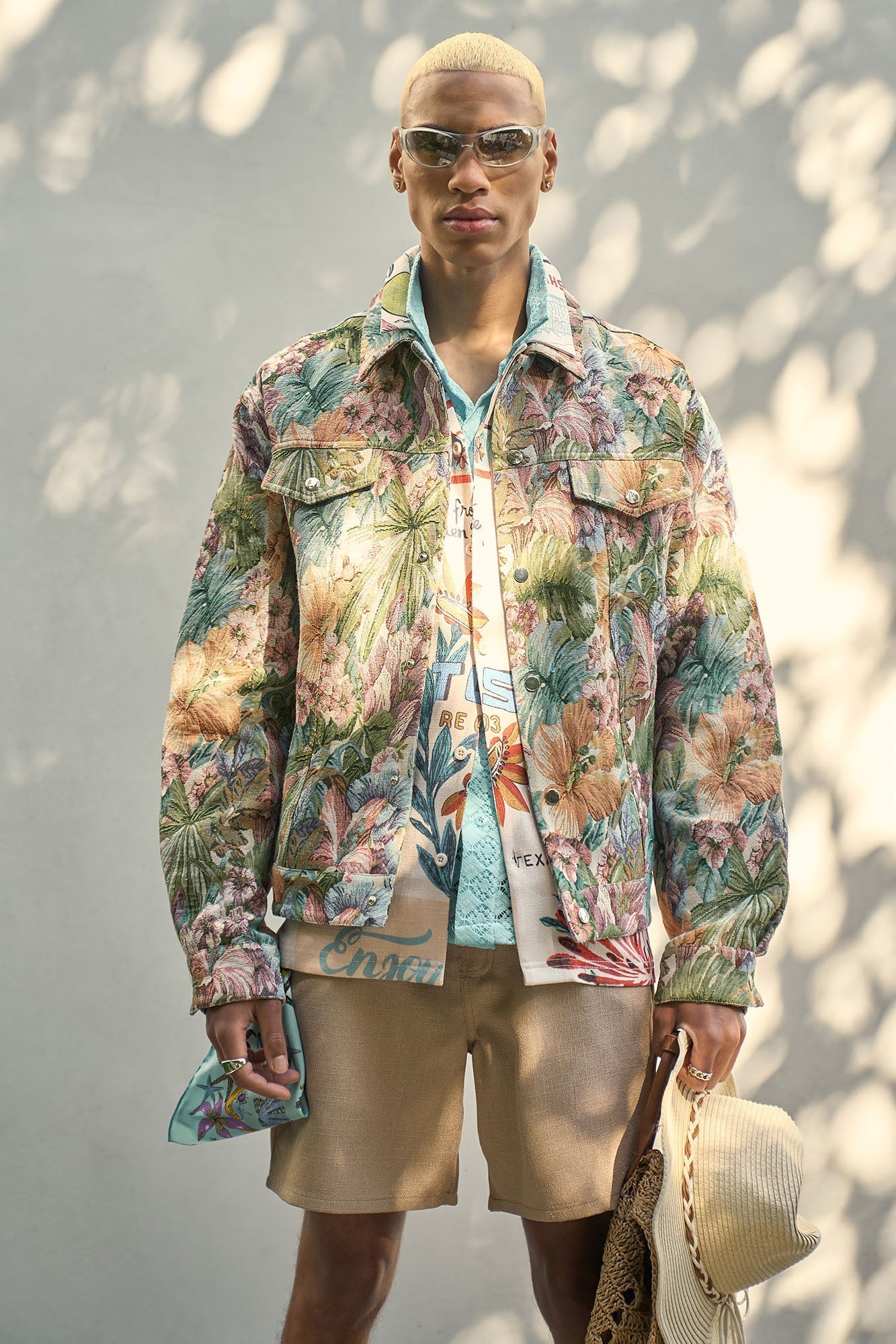 All You Need Is Tapestry Trucker Jacket - Green/combo Fashion Nova