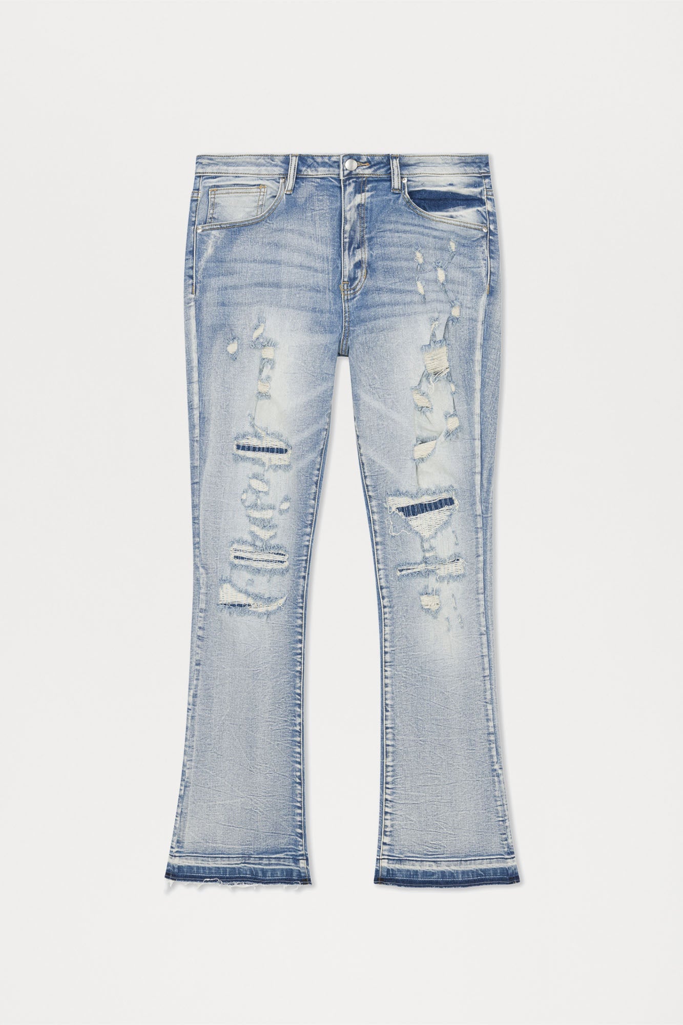 Undercover Slim Stacked Flare Jeans - Medium Blue Wash Fashion Nova