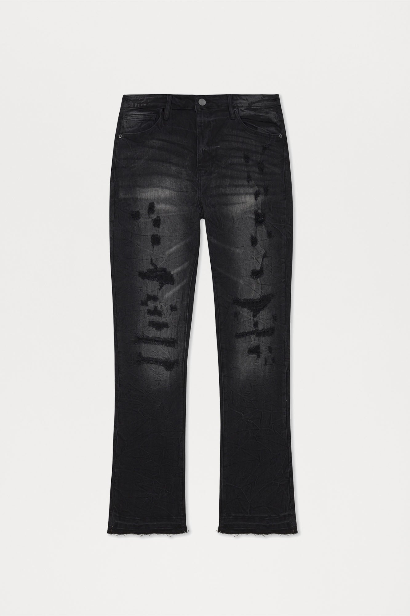 Undercover Slim Stacked Flare Jeans - Black Wash Fashion Nova