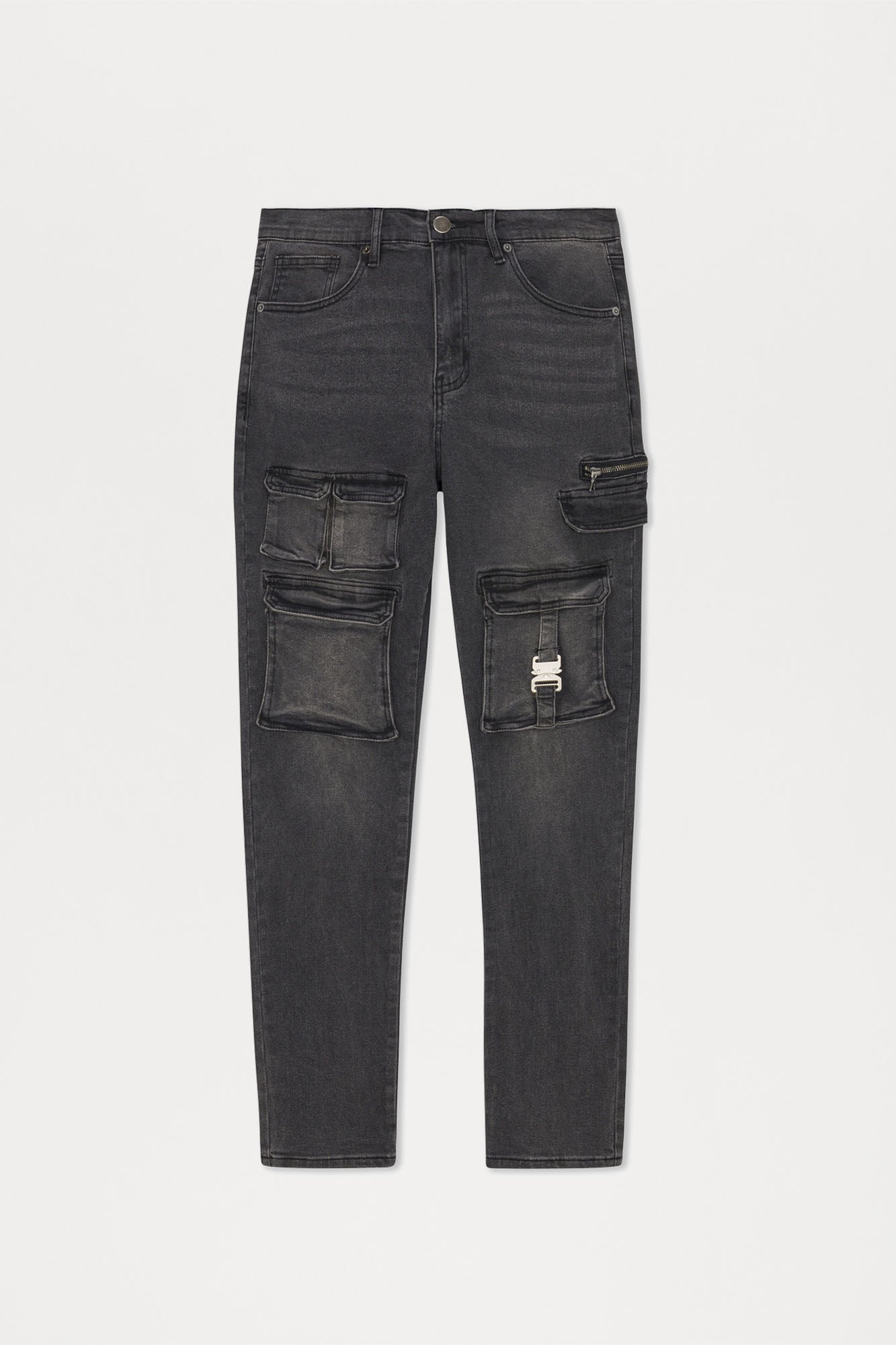 Cargo Pocket Slim Taper Jeans - Black Fashion Nova