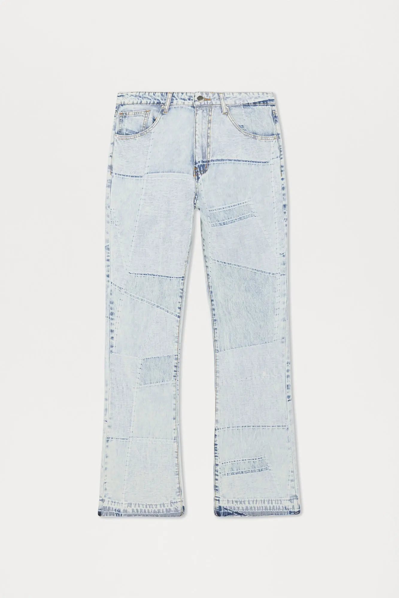 Verdugo Stacked Slim Flare Jeans - Light Blue Wash Fashion Nova