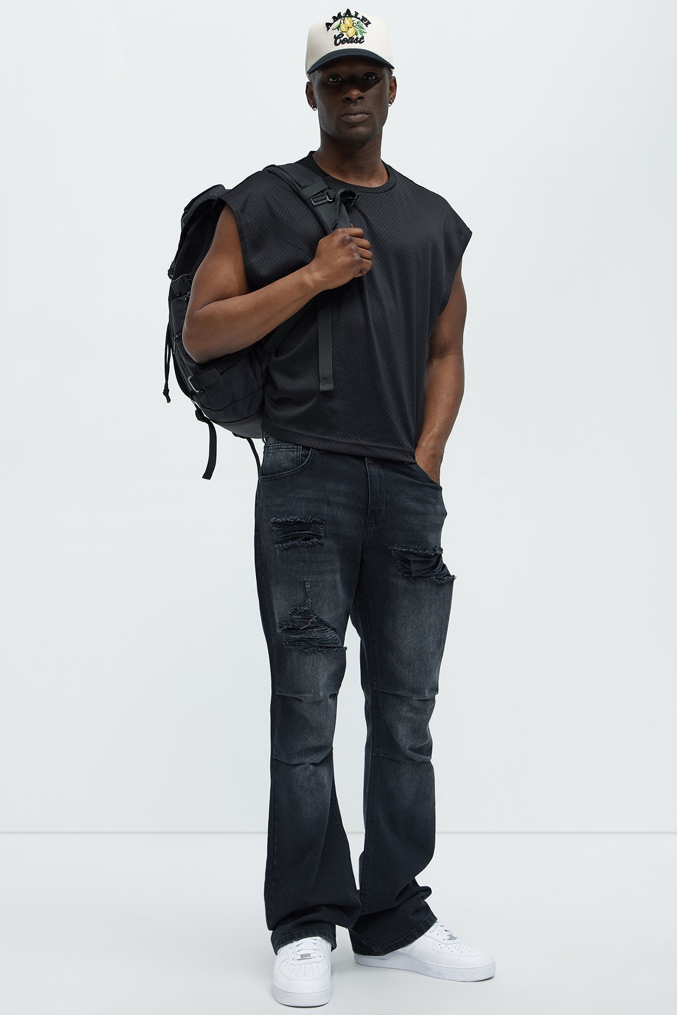 Boxy Mesh Sleeveless Muscle Tee - Black Fashion Nova