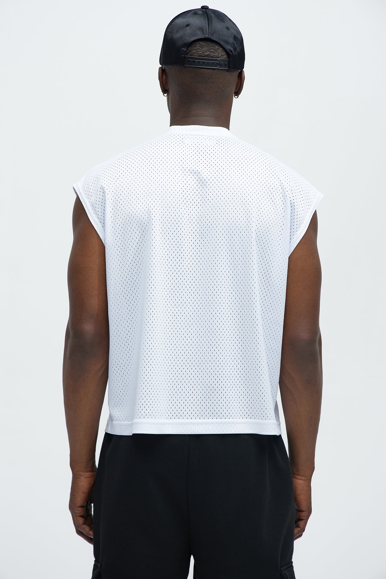 Boxy Mesh Sleeveless Muscle Tee - White Fashion Nova