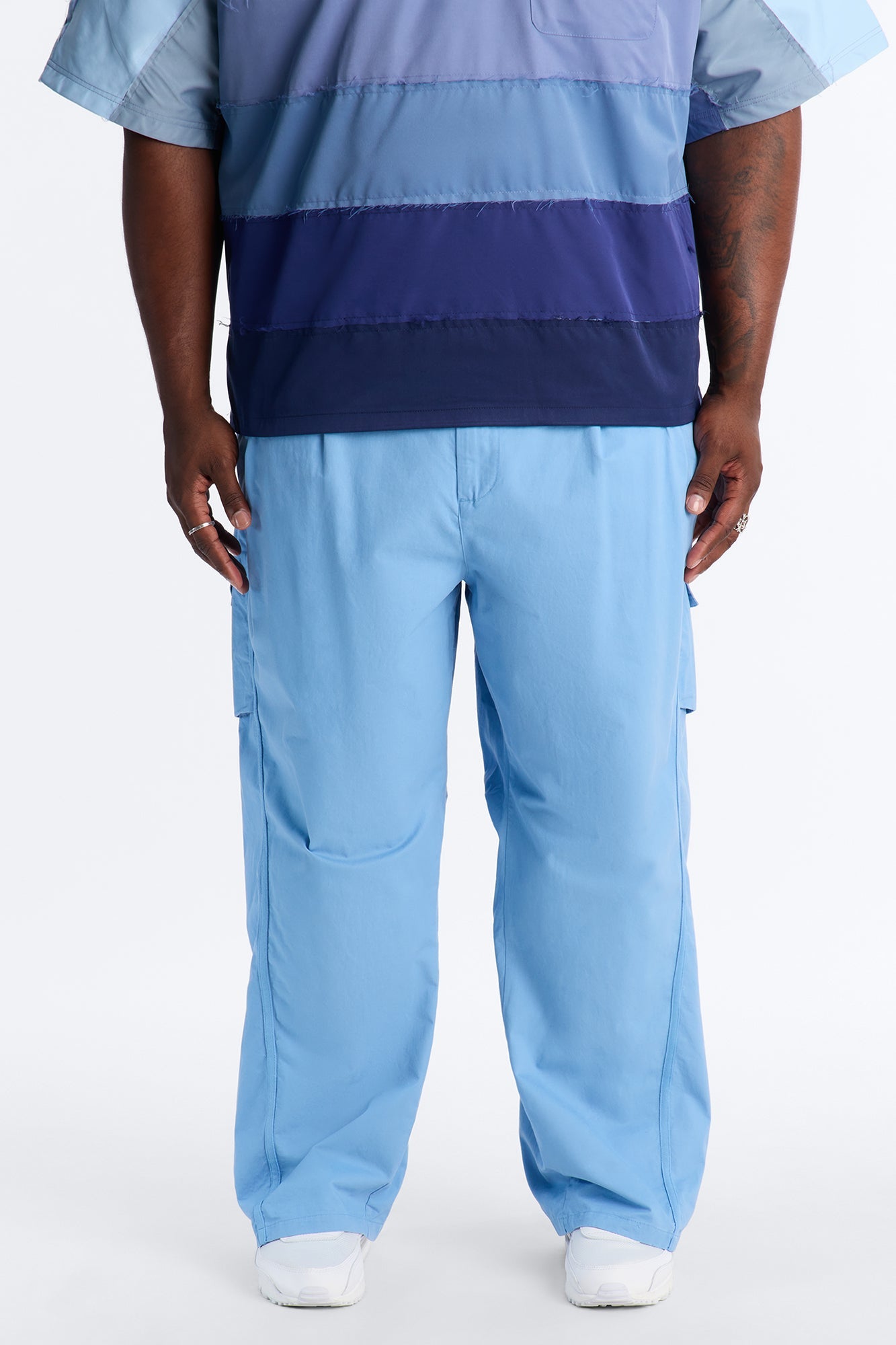 Barrel Accordion Pant - Blue Fashion Nova