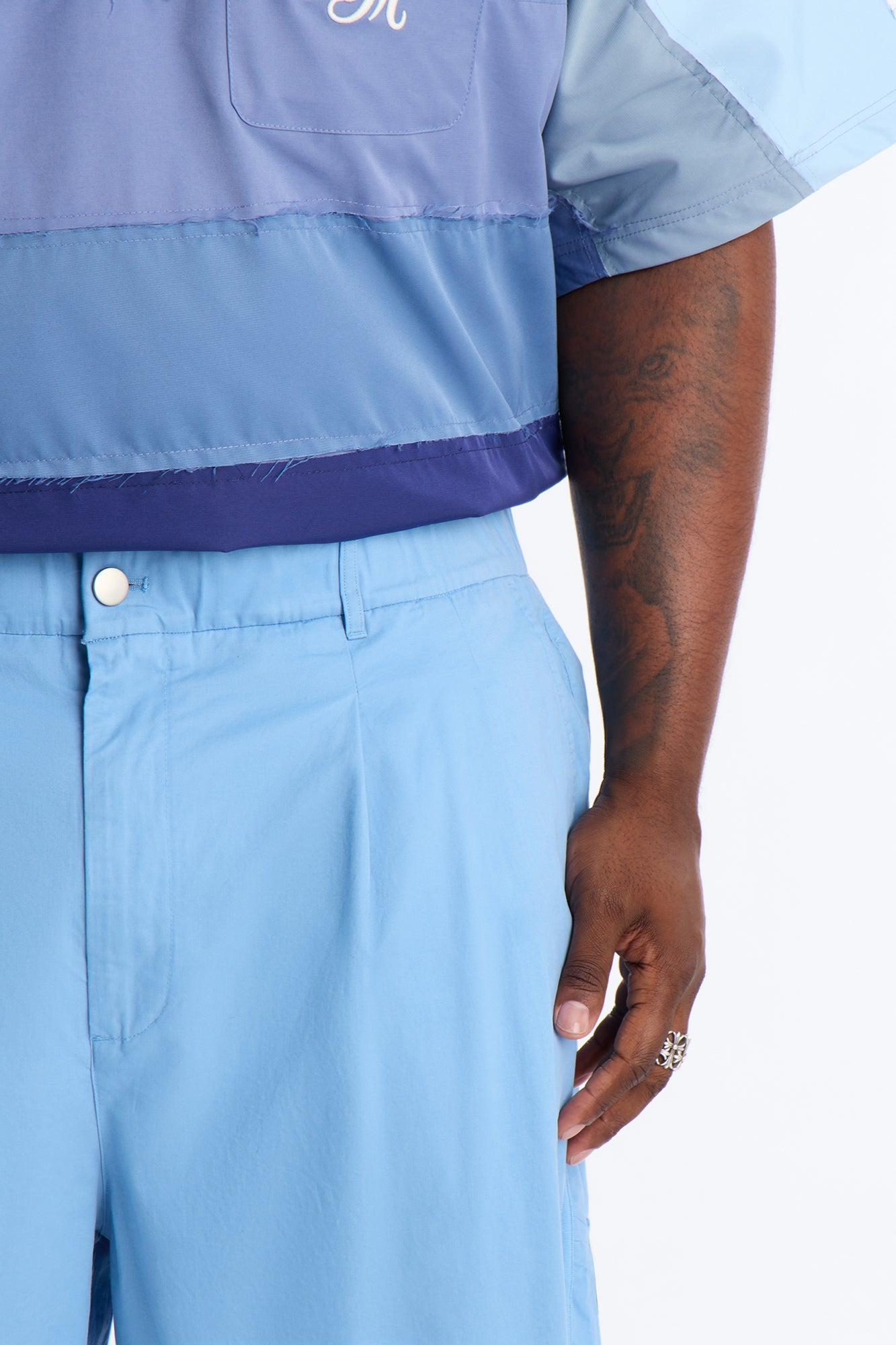 Barrel Accordion Pant - Blue Fashion Nova