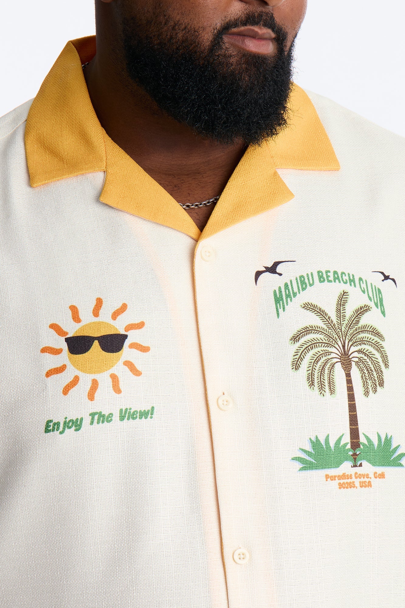 Malibu Beach Shirt - Ivory/combo Fashion Nova