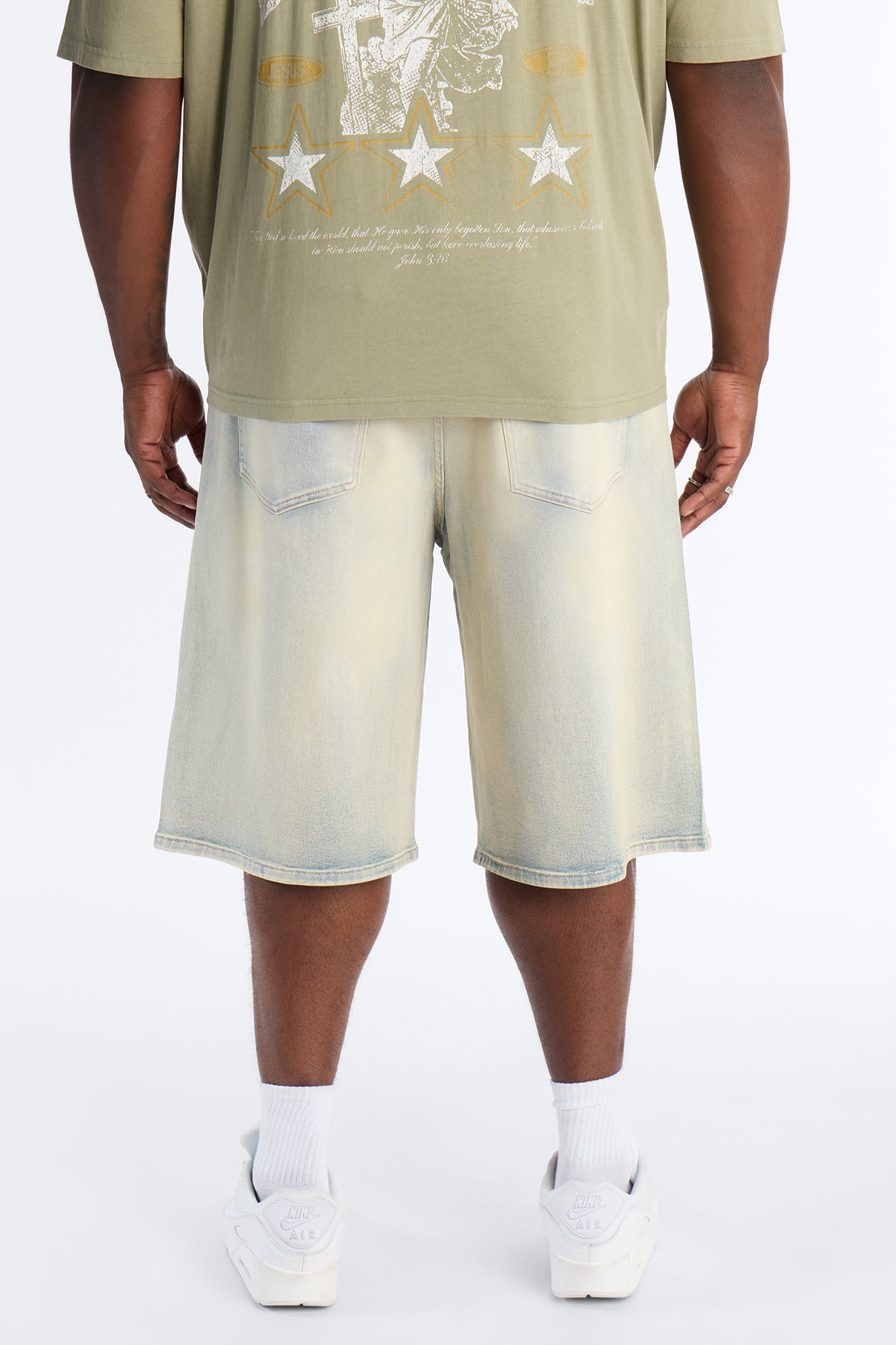 Baggy Urban Jeweled Denim Short - Light Wash Fashion Nova