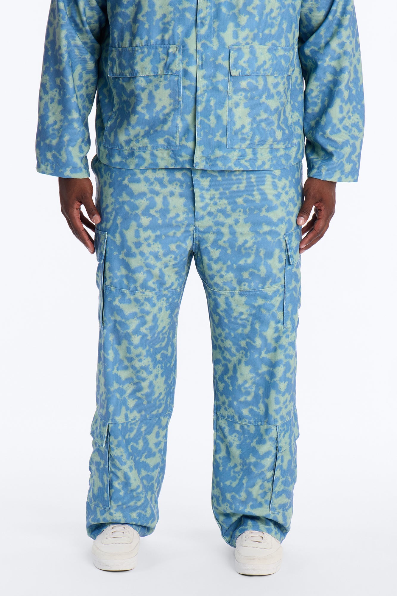 Baggy Terrain Drip Textured Pant - Blue Fashion Nova