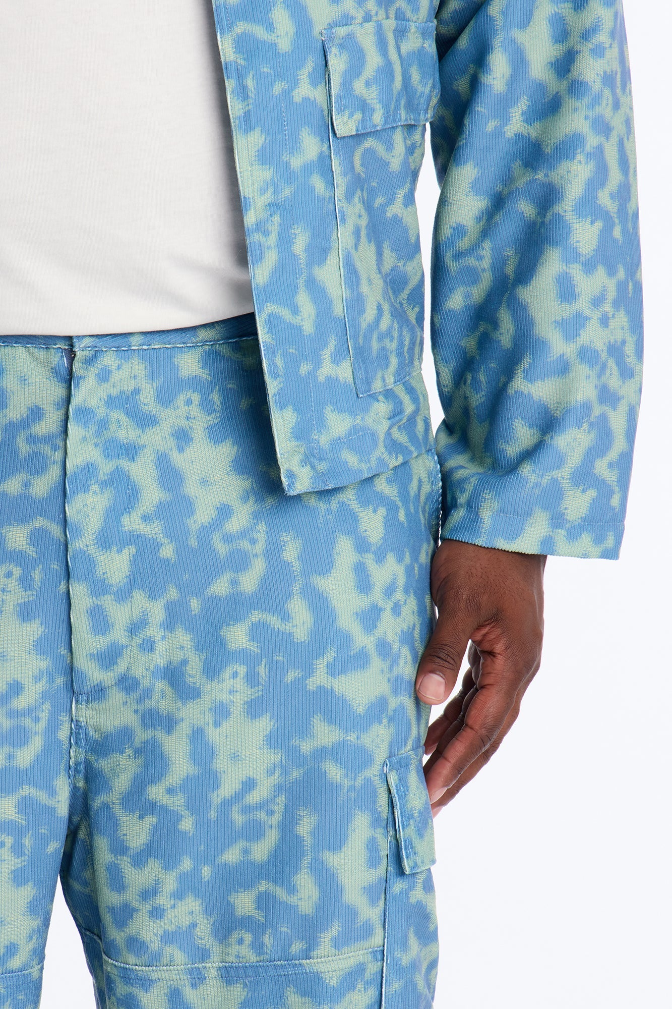 Baggy Terrain Drip Textured Pant - Blue Fashion Nova