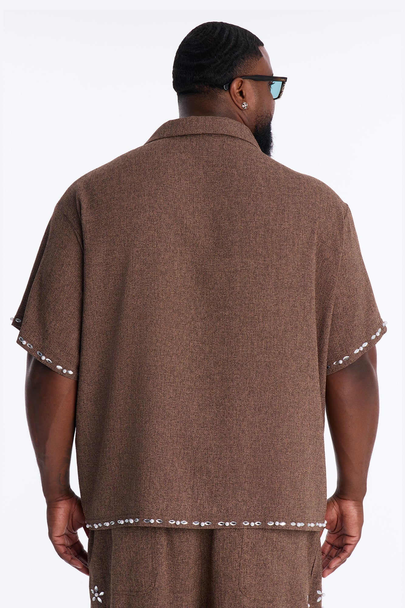Wanderlust Pearl Journey Johnny Collar Polo - Brown Fashion Nova