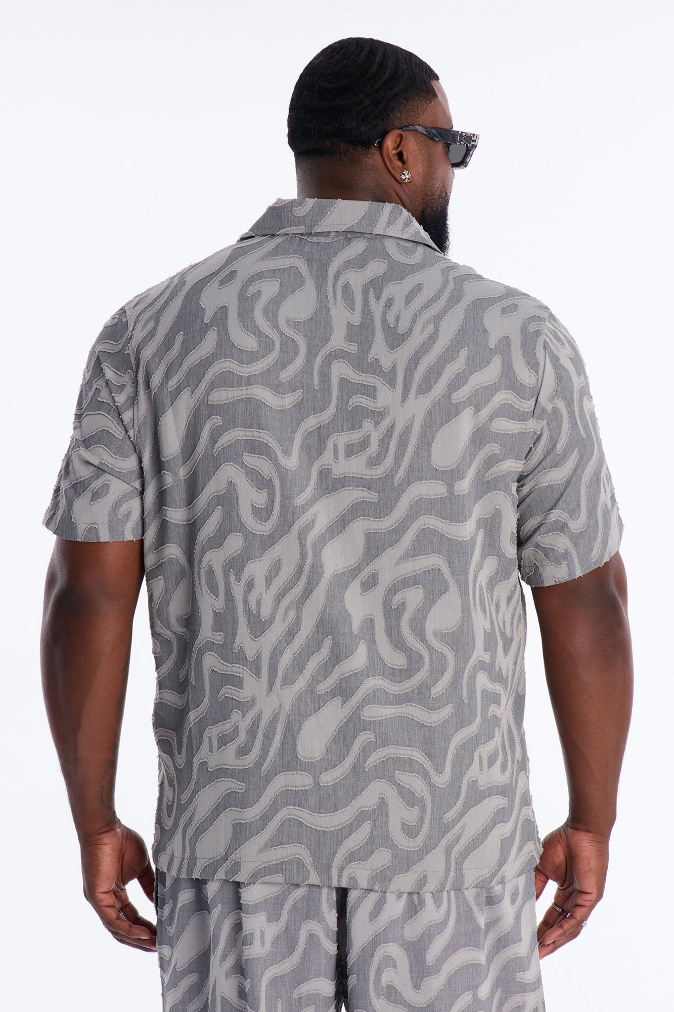 Midnight Wave Cuban Button Up Shirt - Grey Fashion Nova