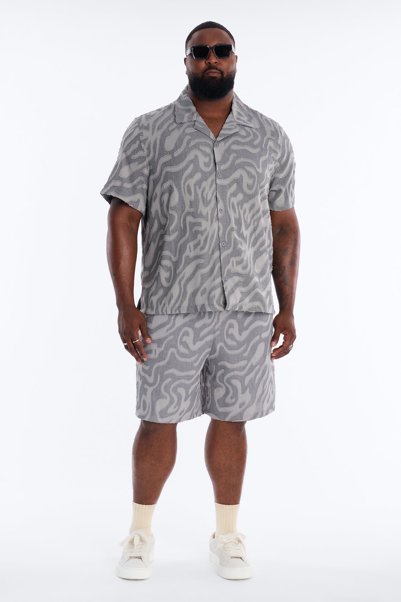 Relaxed Midnight Wave Short - Grey Fashion Nova
