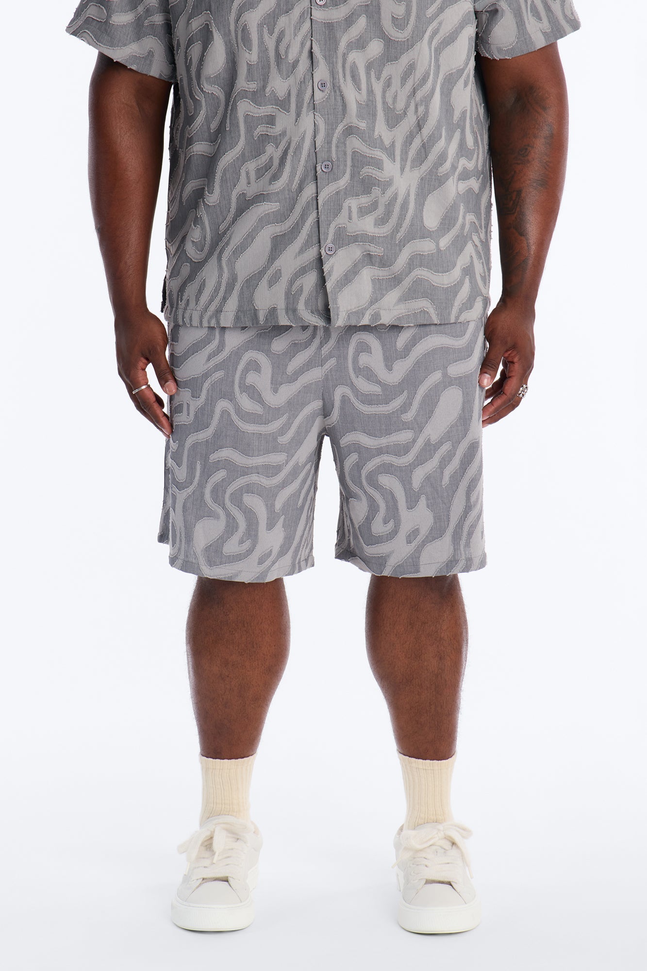 Relaxed Midnight Wave Short - Grey Fashion Nova