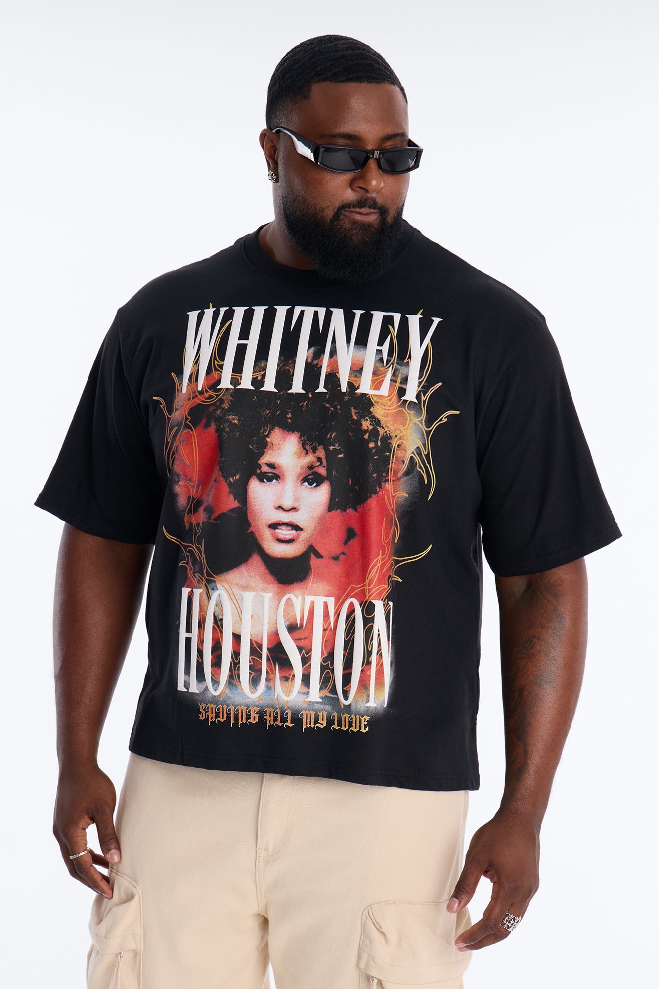 Whitney Houston Saving All My Love Short Sleeve Tee - Black Fashion Nova