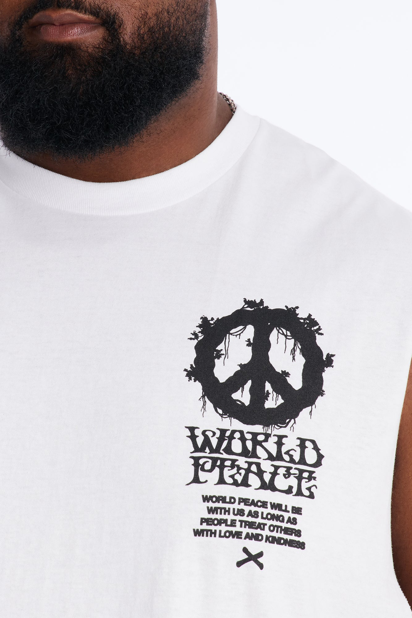 World Peace Muscle Tee - White Fashion Nova