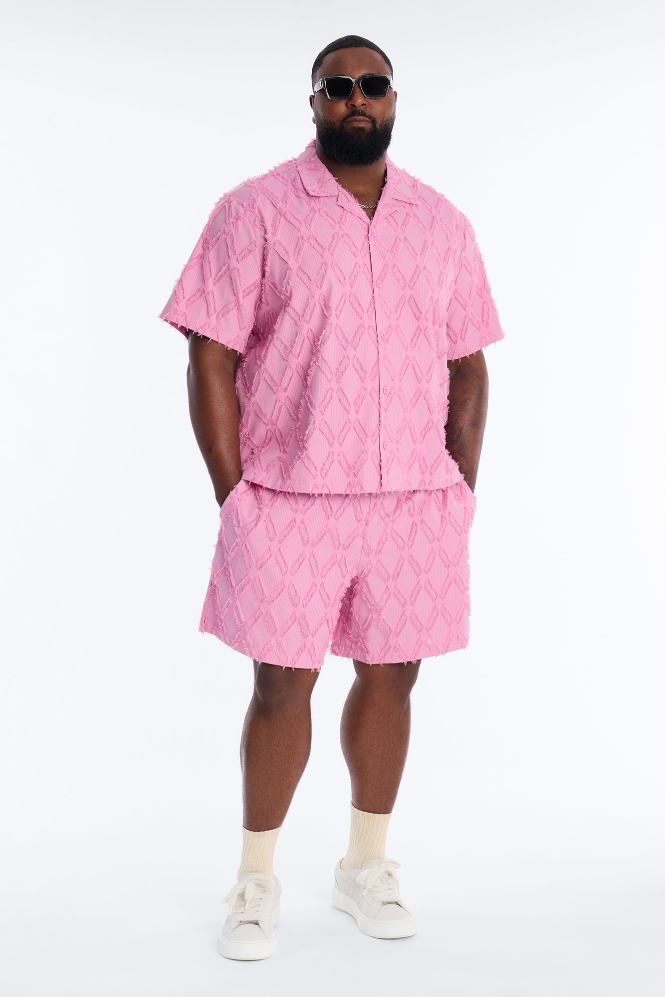 Relaxed Sahara Stripe Short - Mauve Fashion Nova