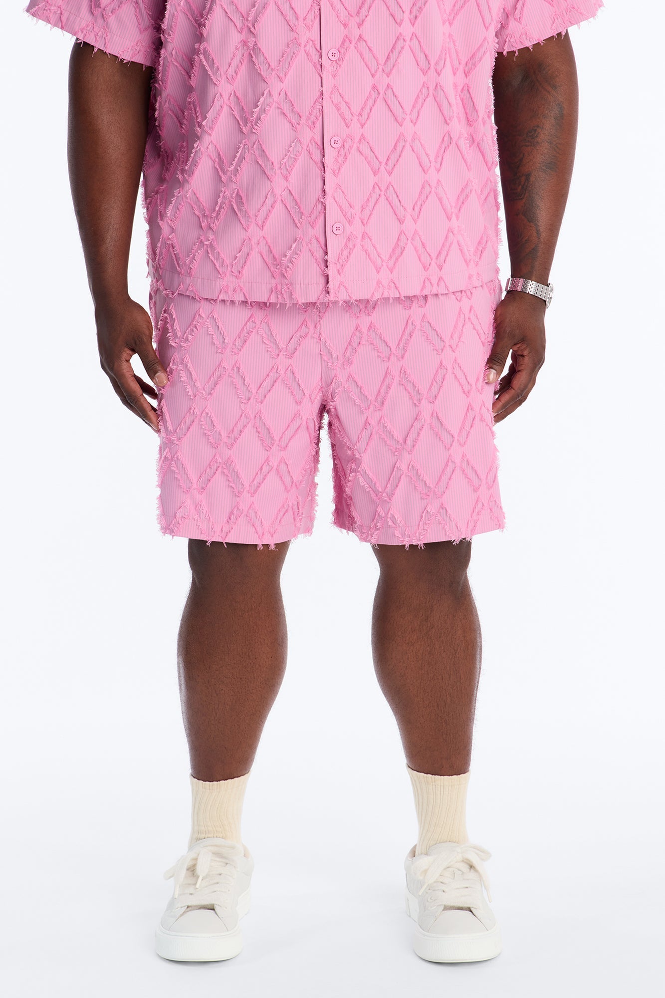 Relaxed Sahara Stripe Short - Mauve Fashion Nova