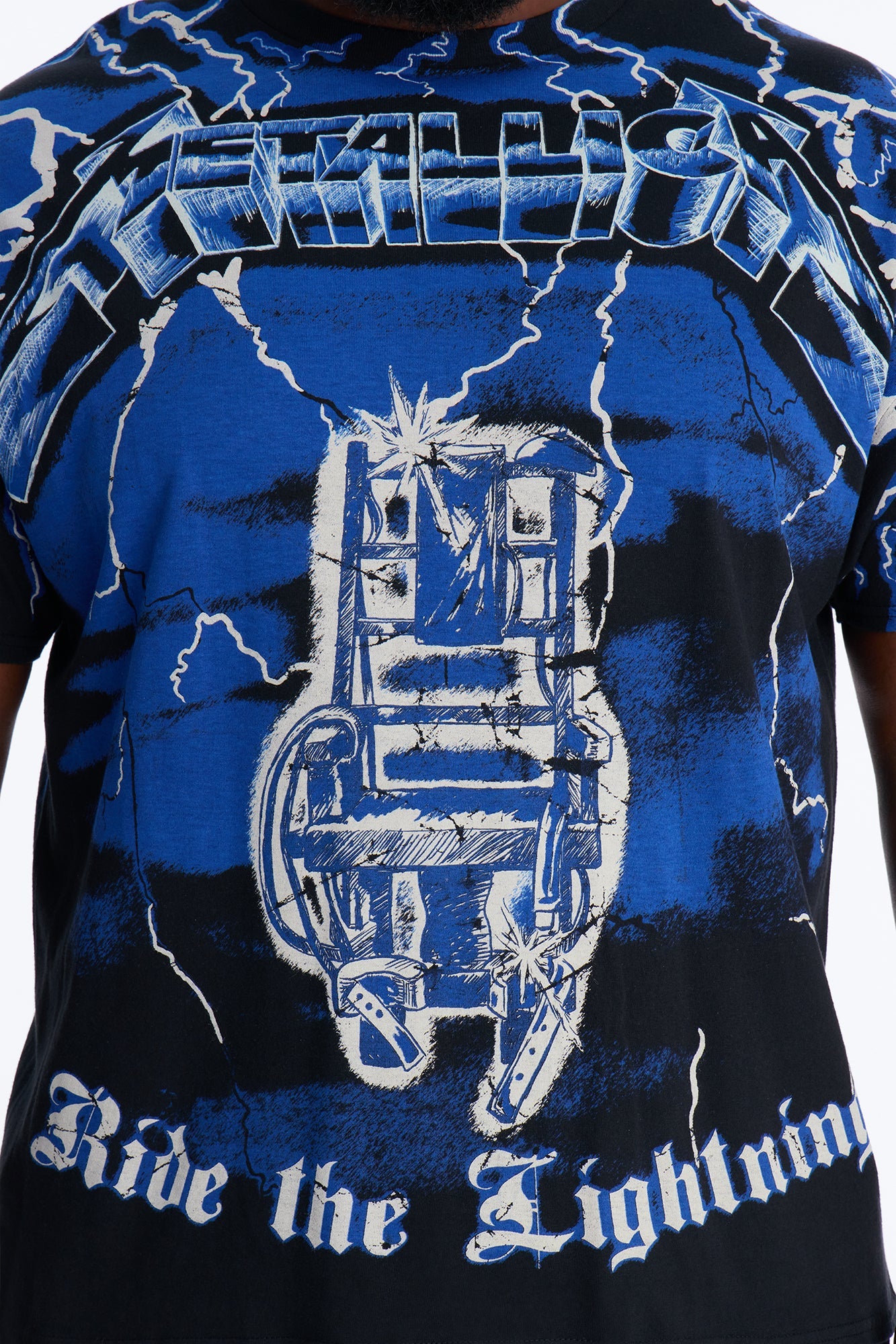 Metallica Ride The Lightning All Over Print Short Sleeve Tee - Black Fashion Nova