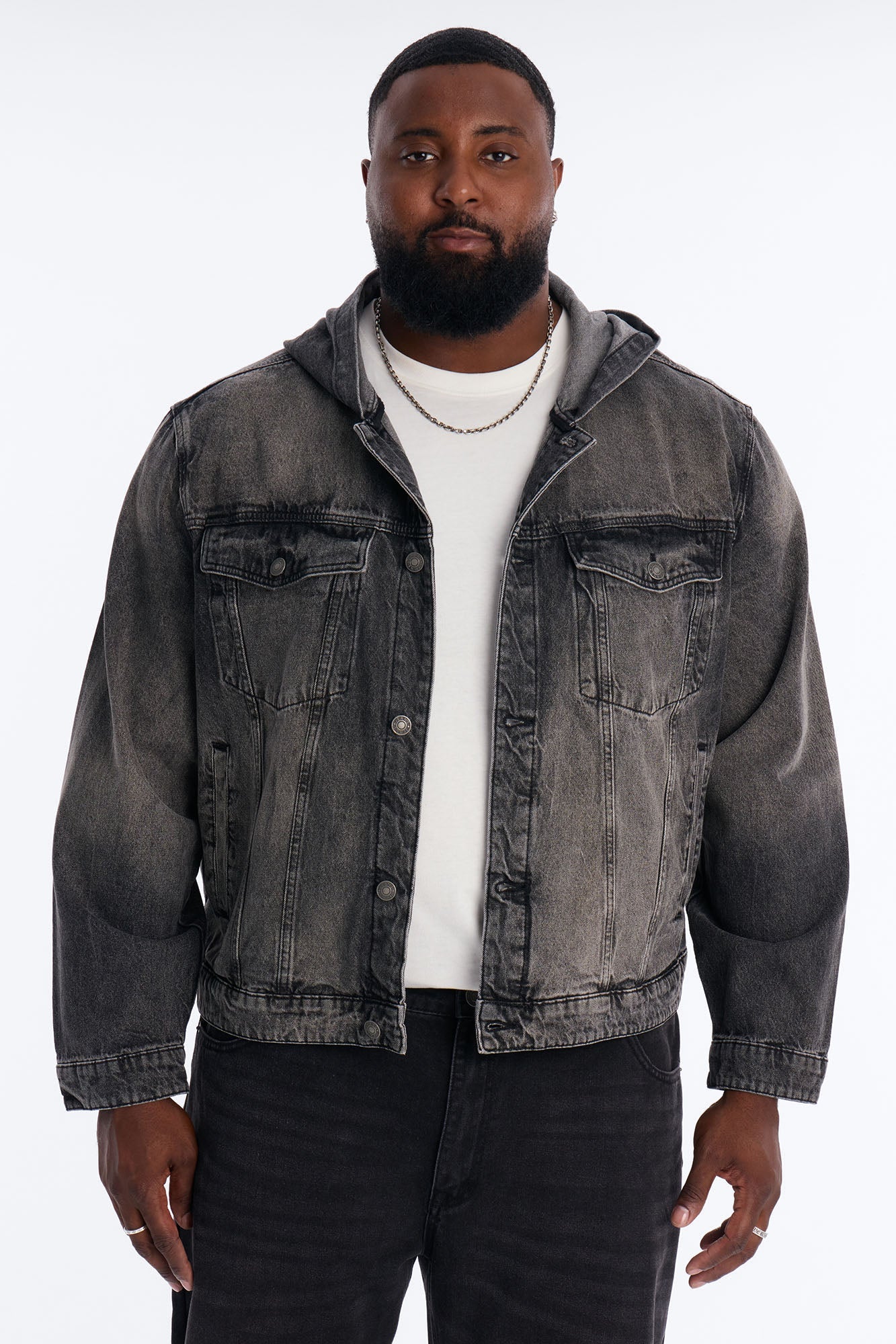 Shrunken Off Duty Denim Trucker Jacket - Black Wash Fashion Nova