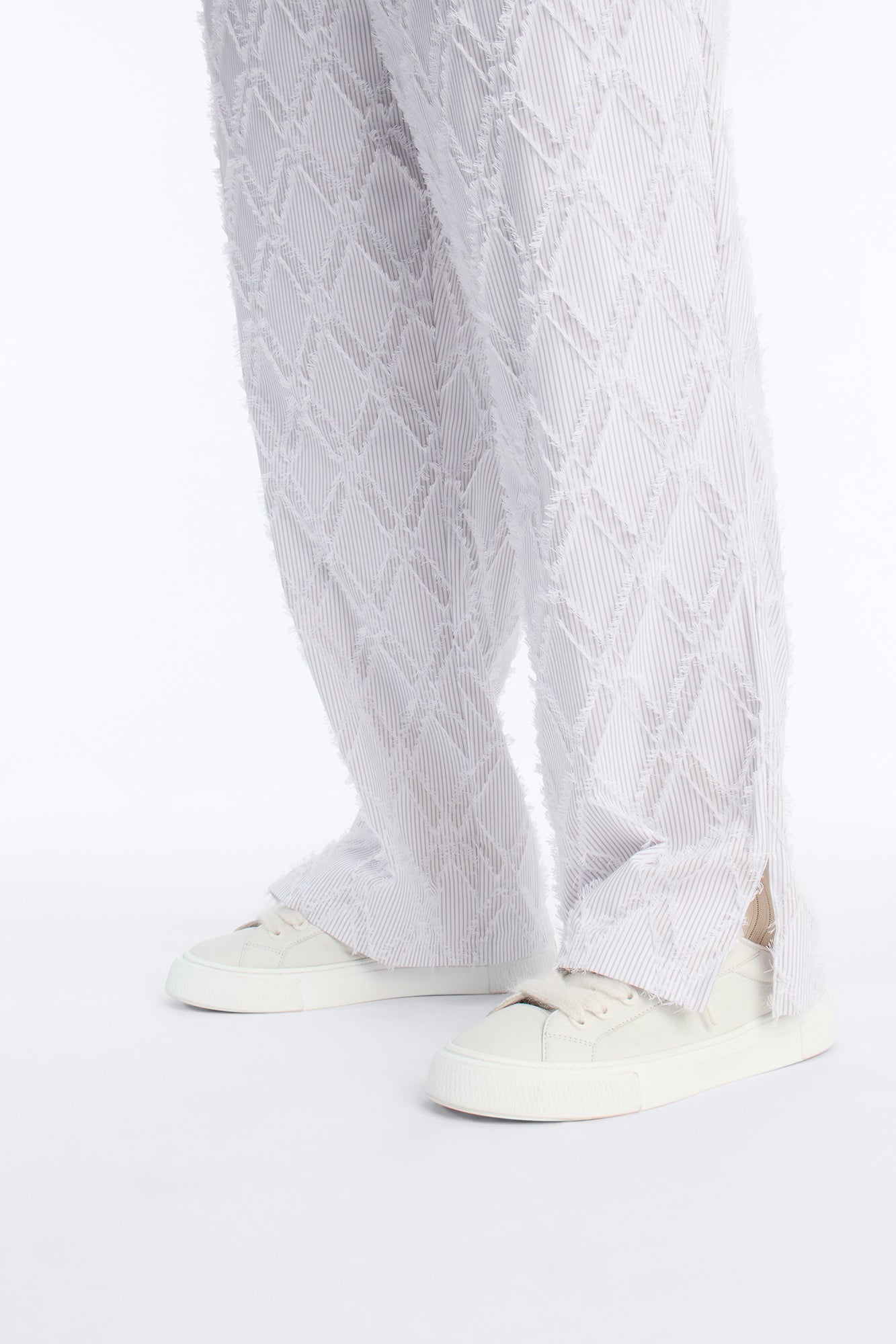 Straight Sahara Stripe Pant - White Fashion Nova