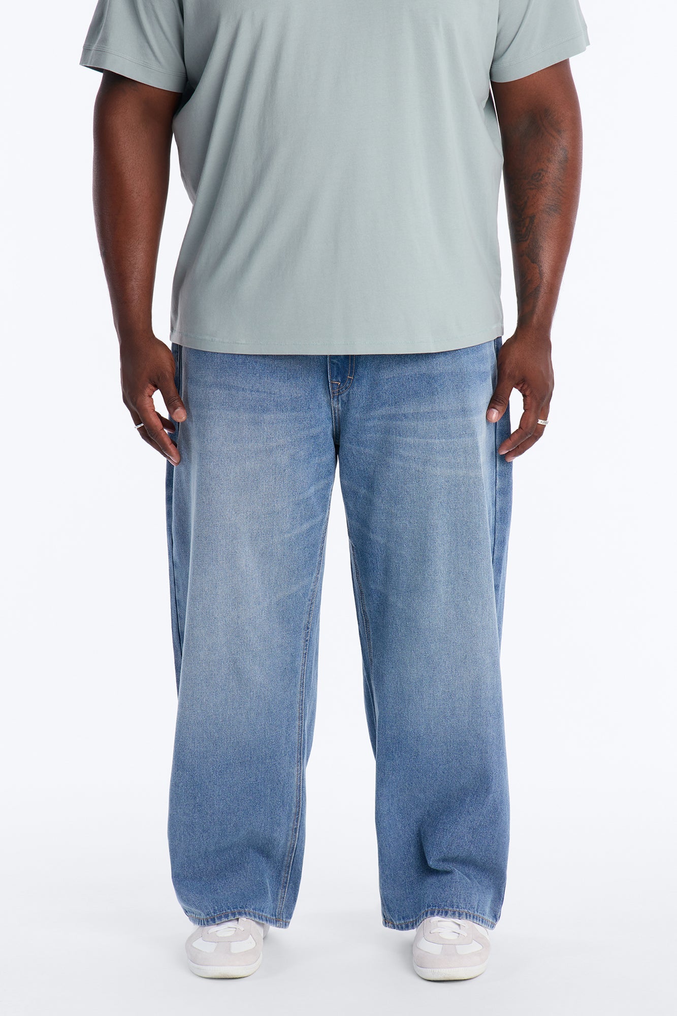 Essential Baggy Rigid Jean - Medium Blue Wash Fashion Nova