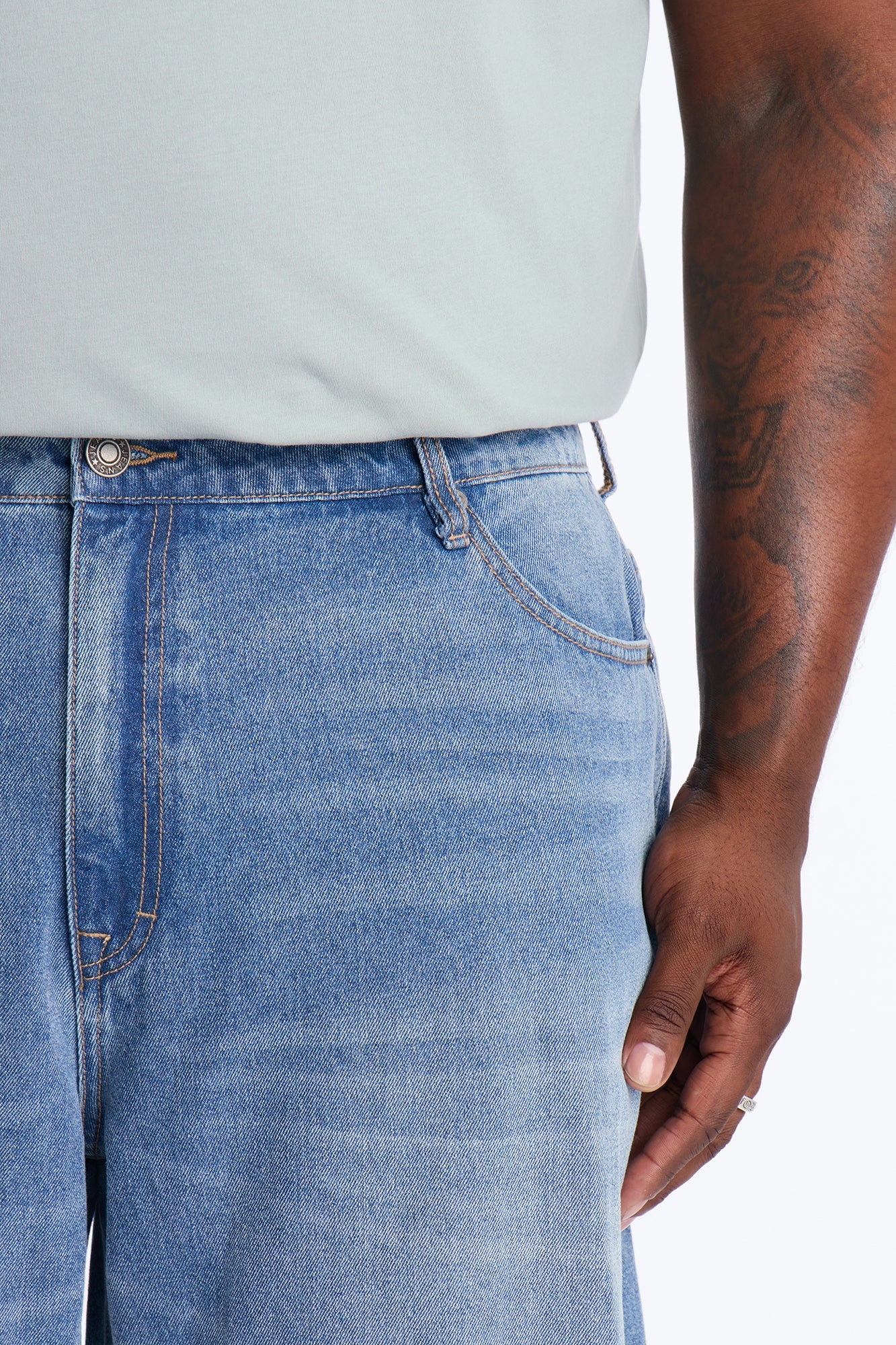 Essential Baggy Rigid Jean - Medium Blue Wash Fashion Nova