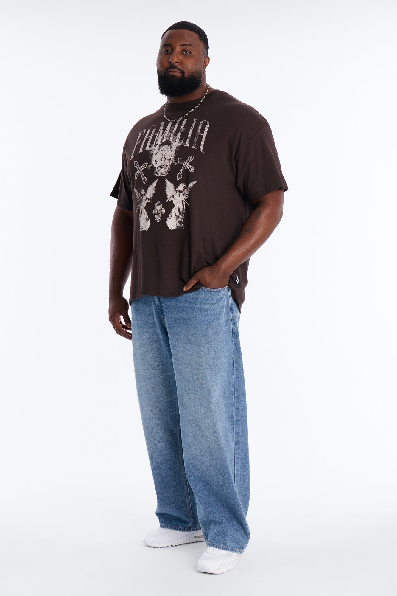 La Familia Angels Short Sleeve Tee - Brown Fashion Nova
