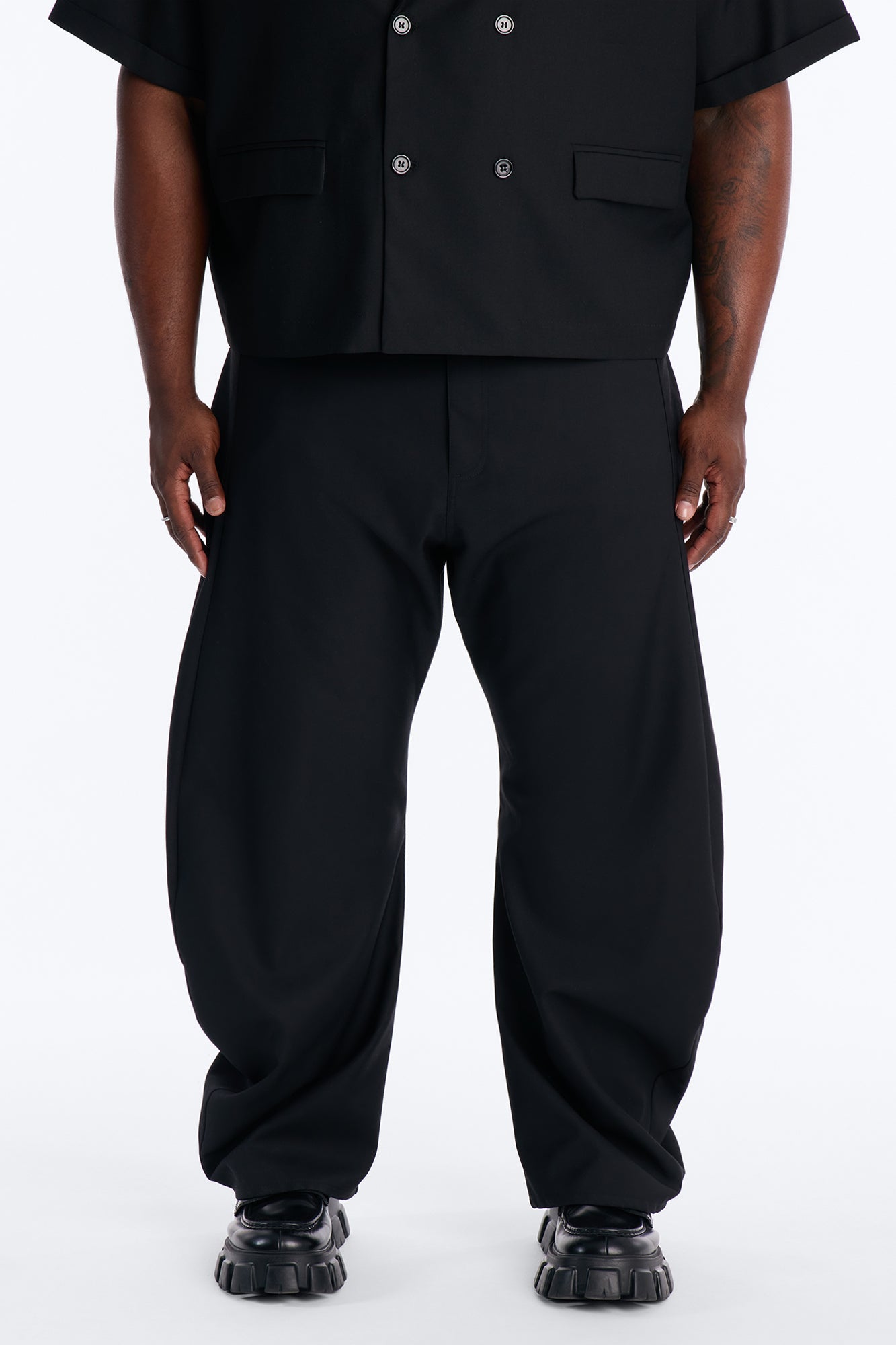 Baggy Icon Quad Trouser - Black Fashion Nova