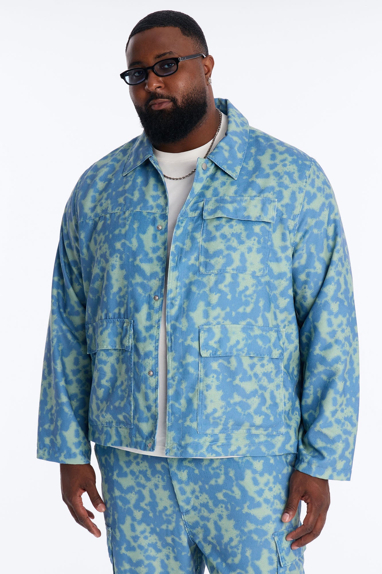 Terrain Drip Textured Chore Jacket - Blue Fashion Nova