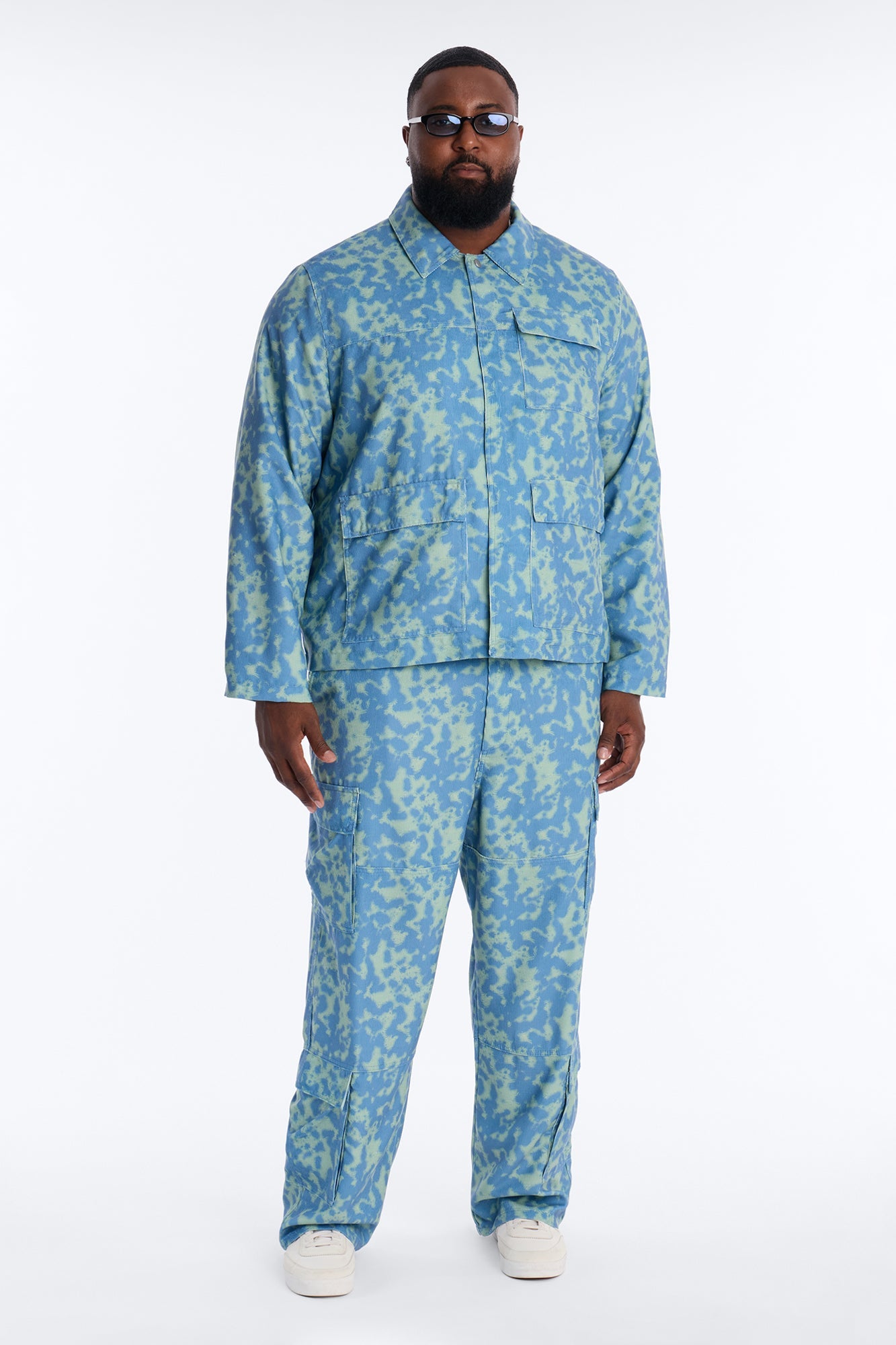 Baggy Terrain Drip Textured Pant - Blue Fashion Nova