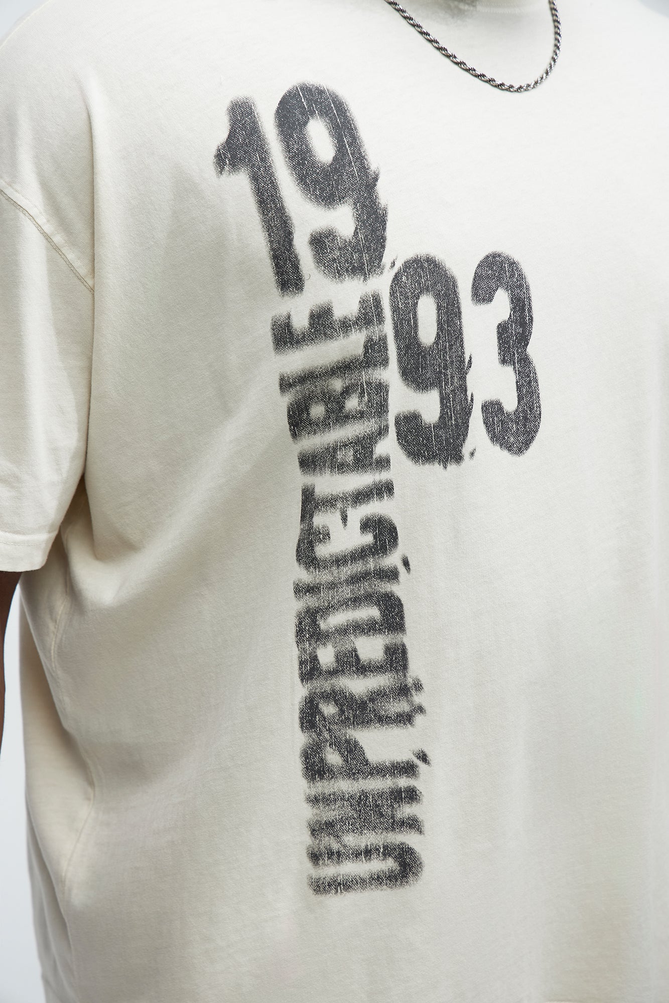Unpredictable 1993 Oversized Short Sleeve Tee - Cream Fashion Nova