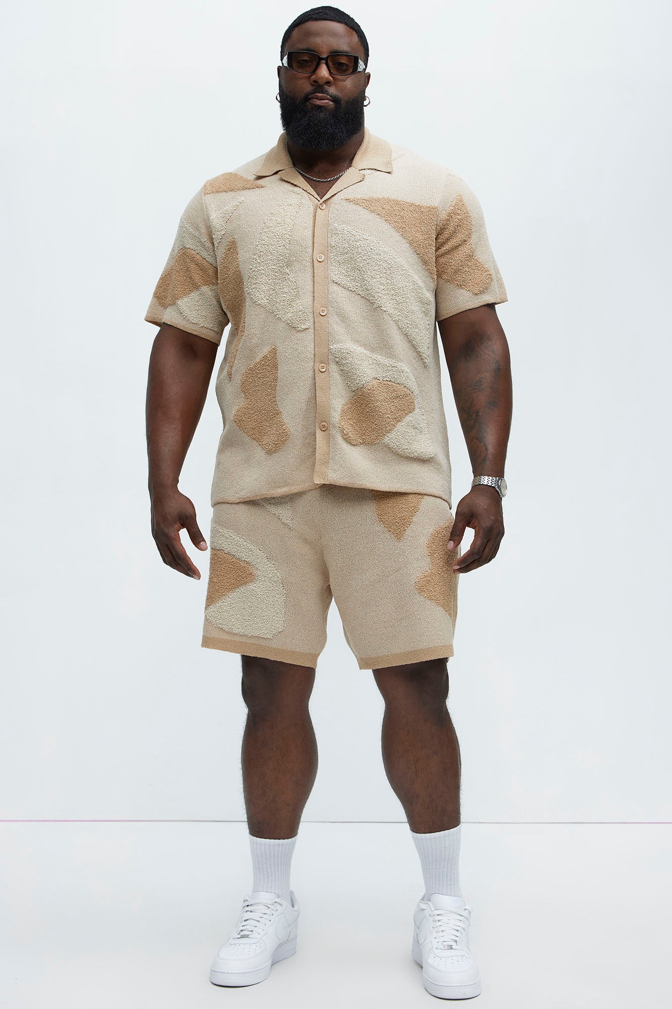 Auron Knitted Shorts - Off White Fashion Nova