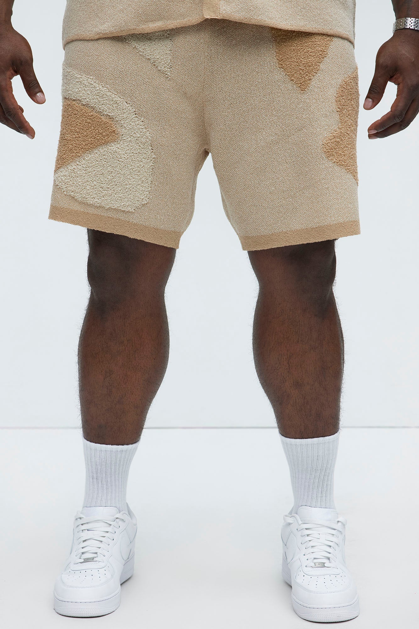 Auron Knitted Shorts - Off White Fashion Nova