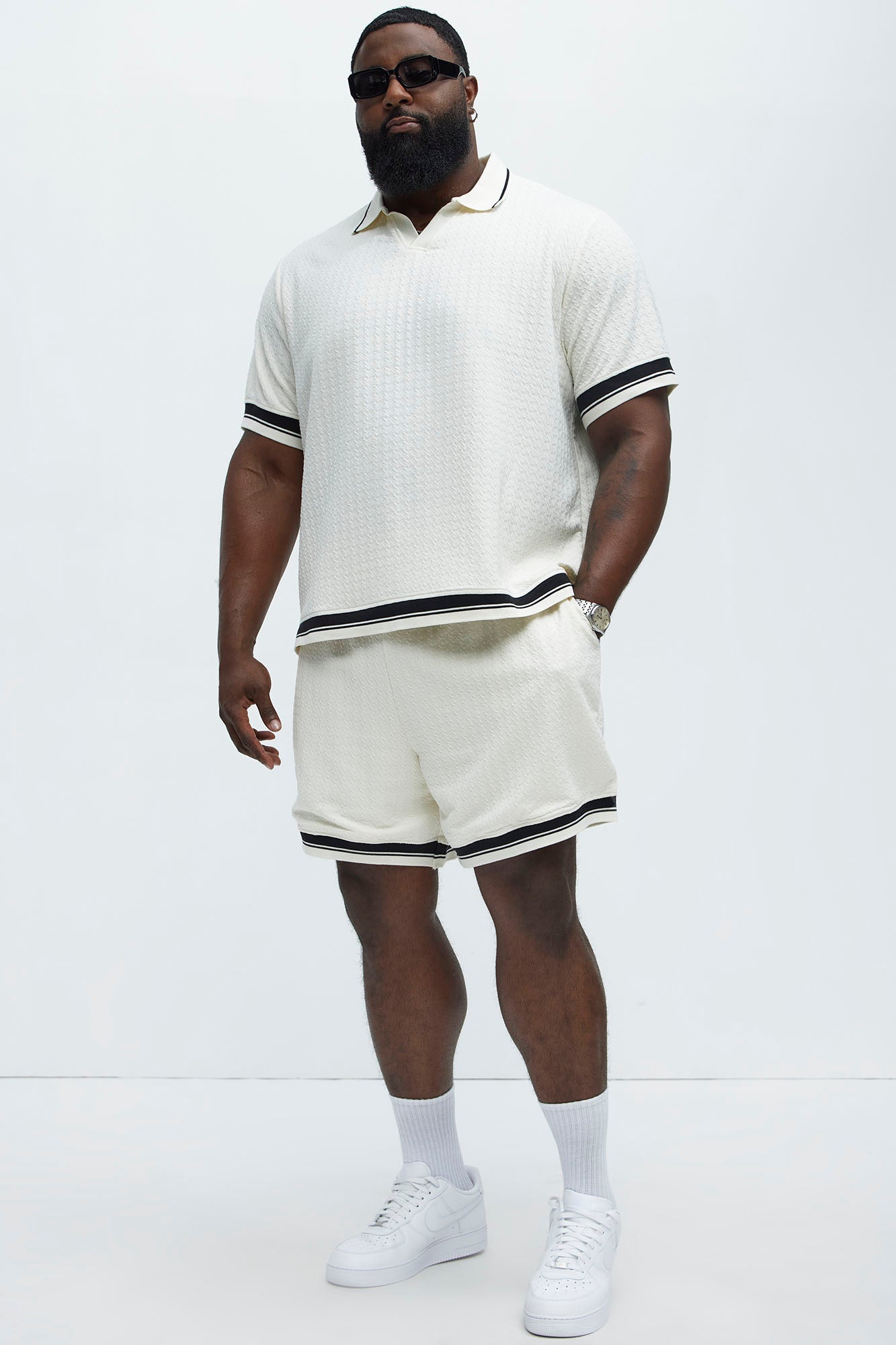 Princeton Textured Shorts - Cream Fashion Nova