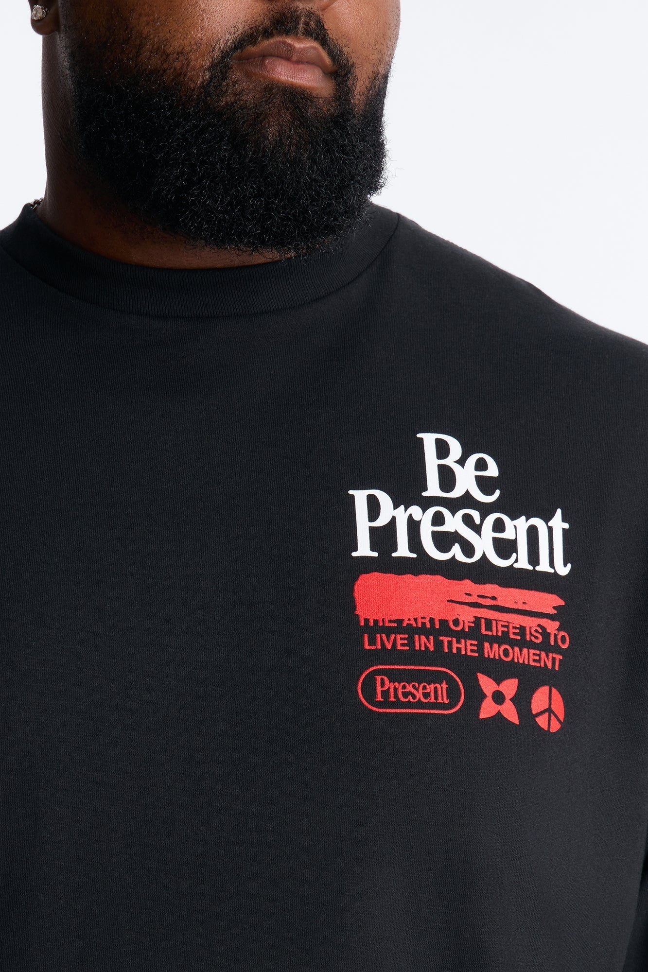 Be Present Short Sleeve Tee - Black Fashion Nova