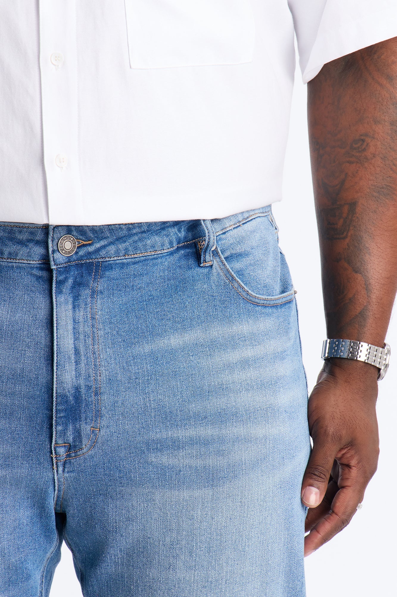 Essential Stacked Slim Flare Stretch Jean - Medium Blue Wash Fashion Nova