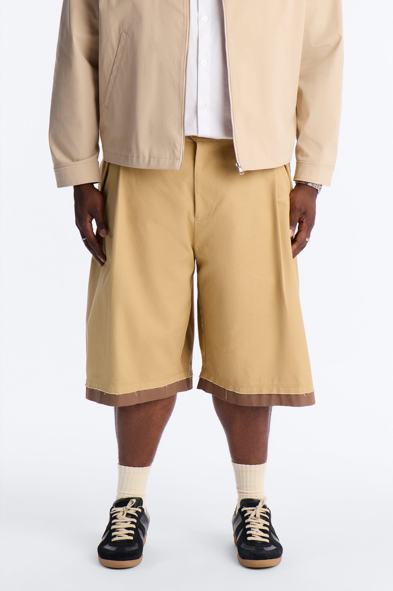 Baggy Pleated Milano Short - Tan Fashion Nova