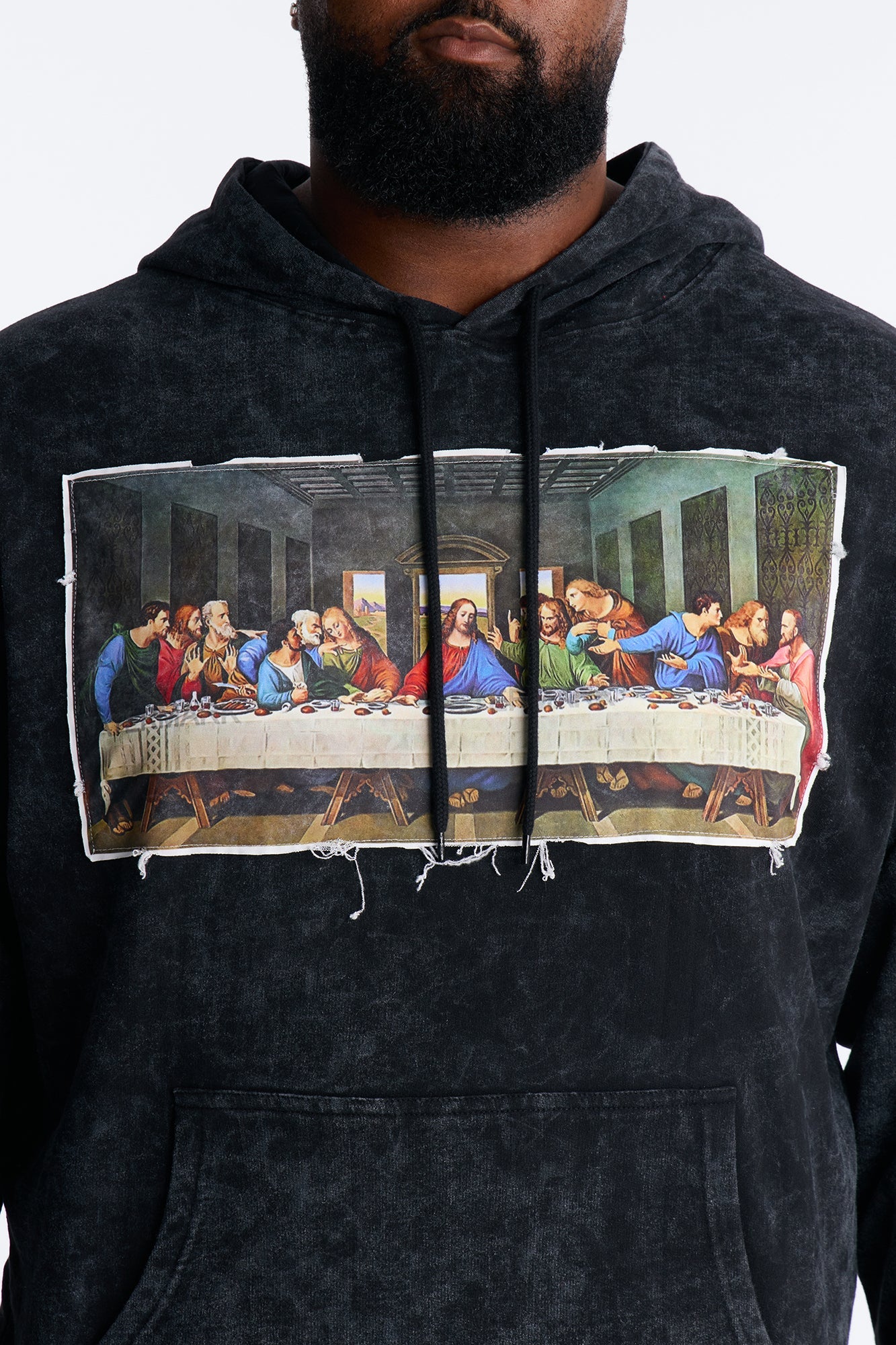 Last Supper Mineral Wash Hoodie - Black Wash Fashion Nova
