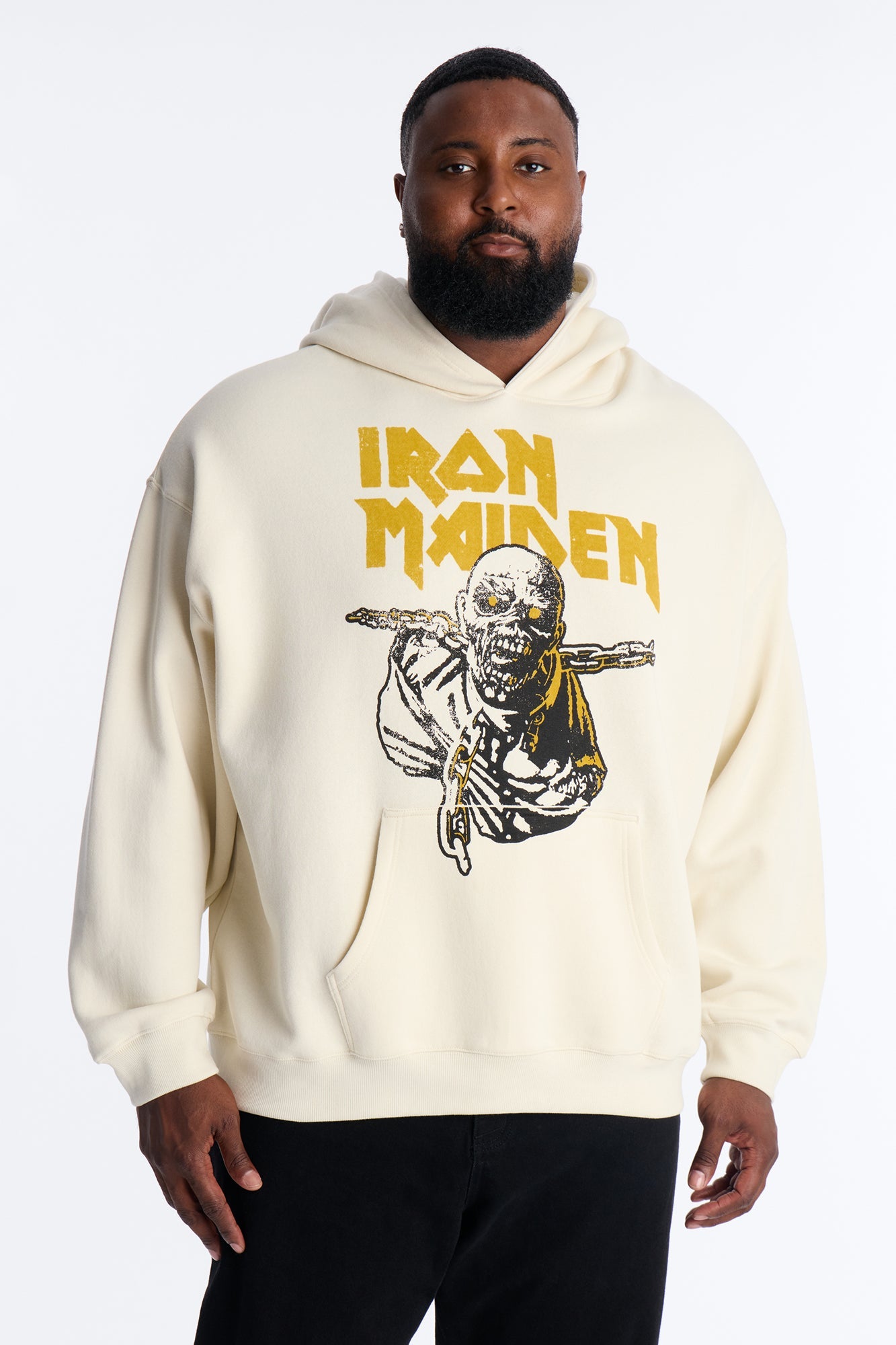 Iron Maiden World Peace Tour Vintage Hoodie - Cream Fashion Nova