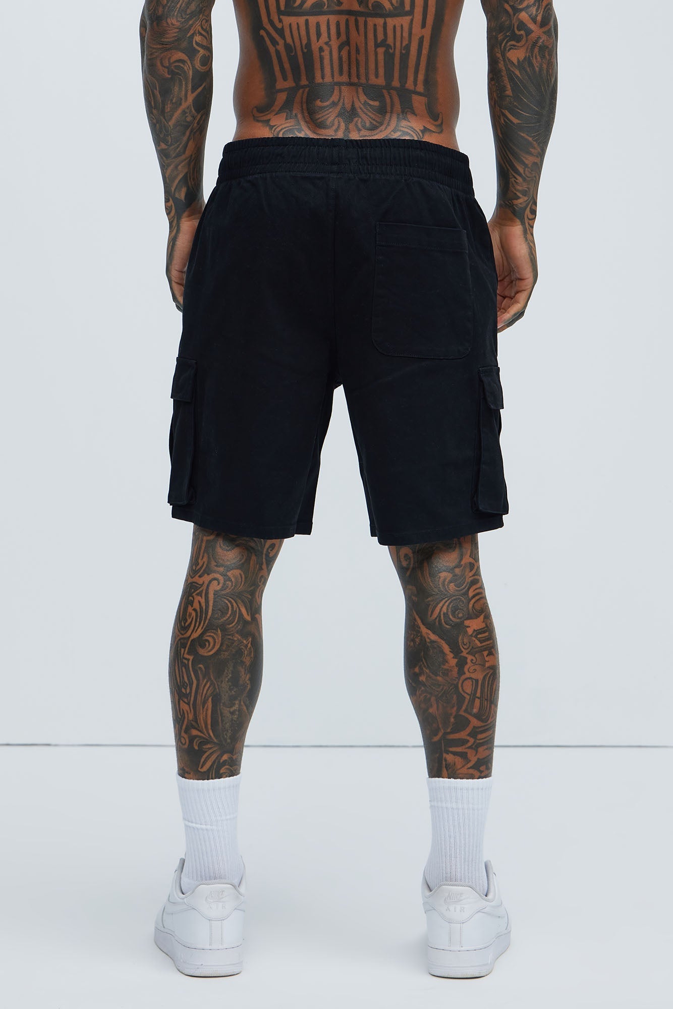 Twill Volley Cargo Shorts - Black Fashion Nova
