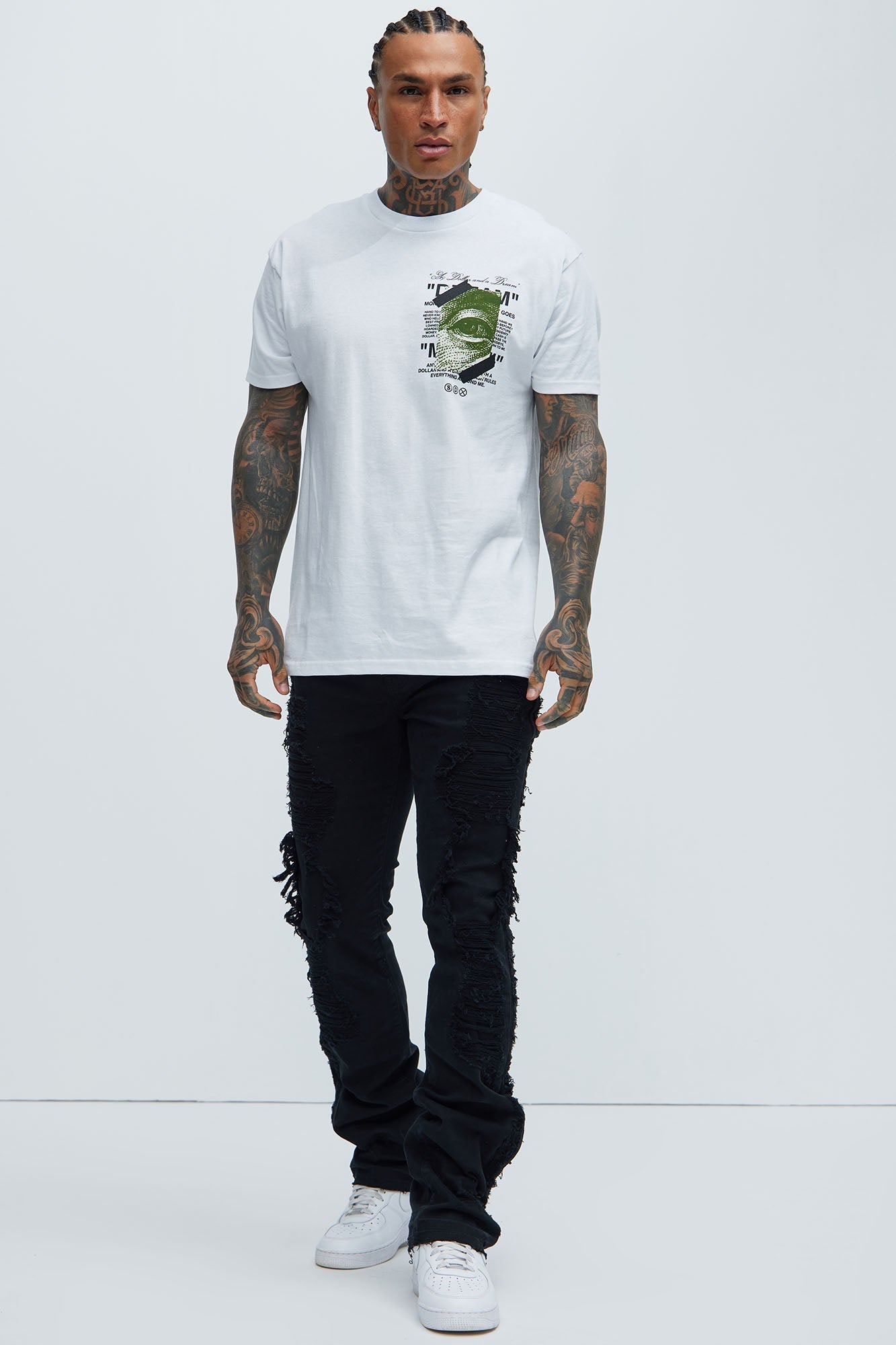 A Dollar And A Dream Short Sleeve Tee - White Fashion Nova