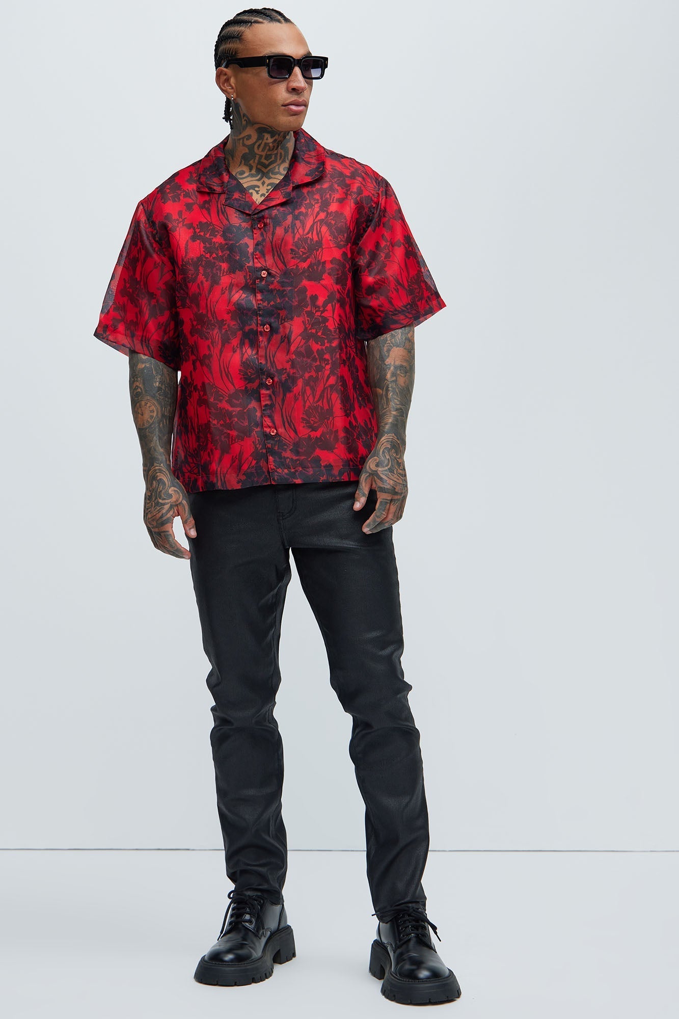 Pleasant Floral Shirt - Red/combo Fashion Nova
