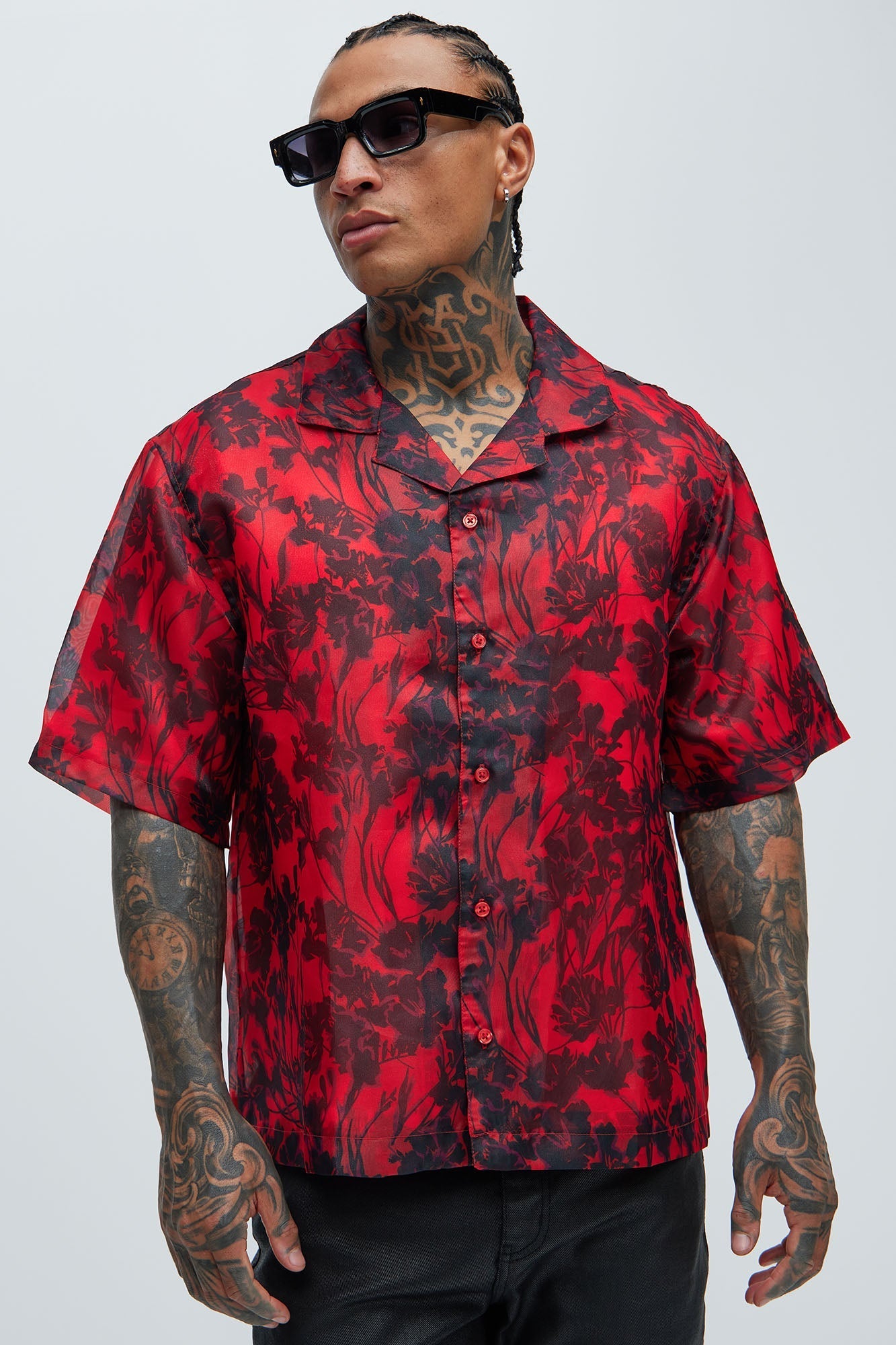 Pleasant Floral Shirt - Red/combo Fashion Nova