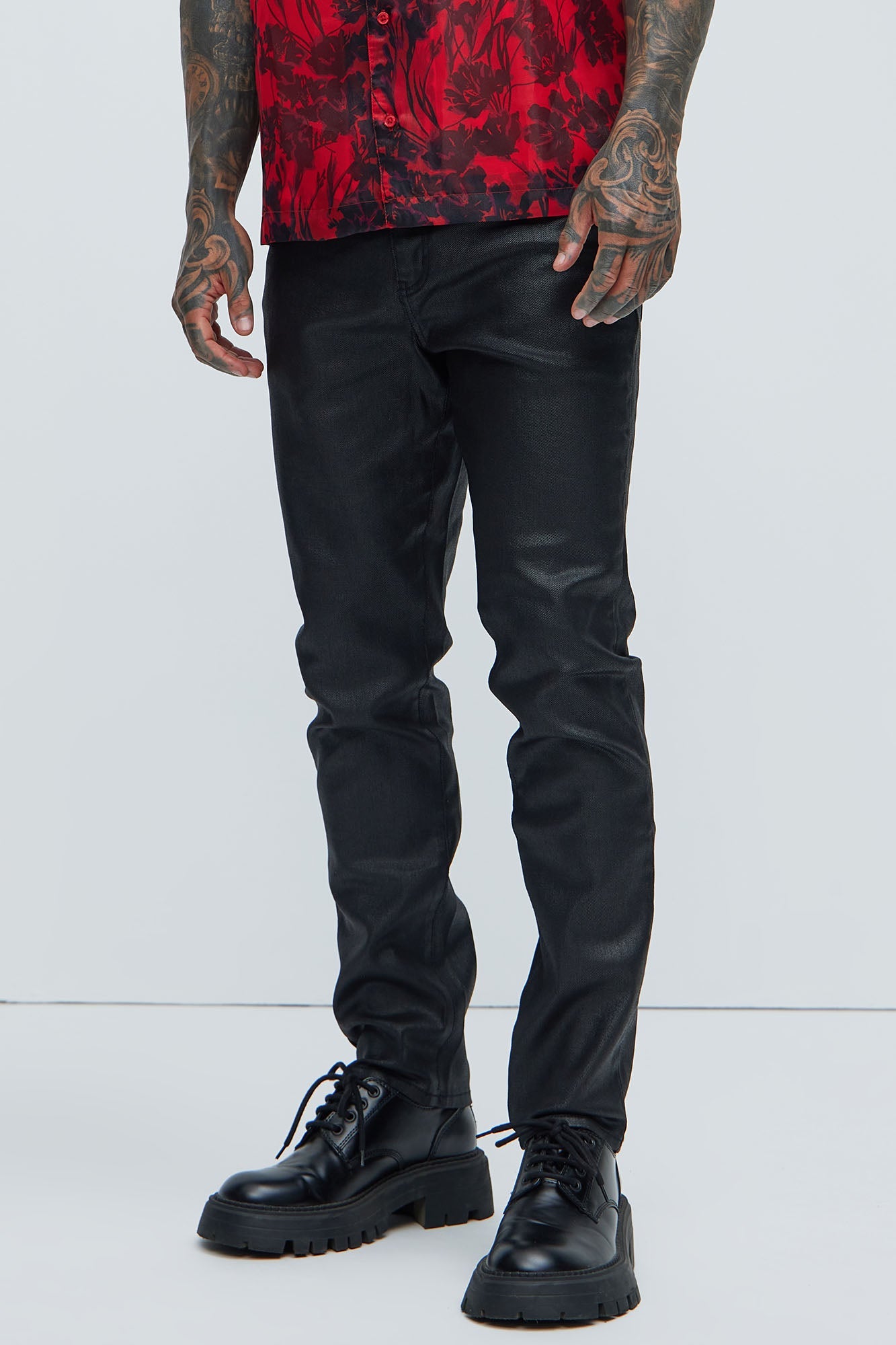 Not Like Others Waxed Slim Taper Jean - Black Fashion Nova