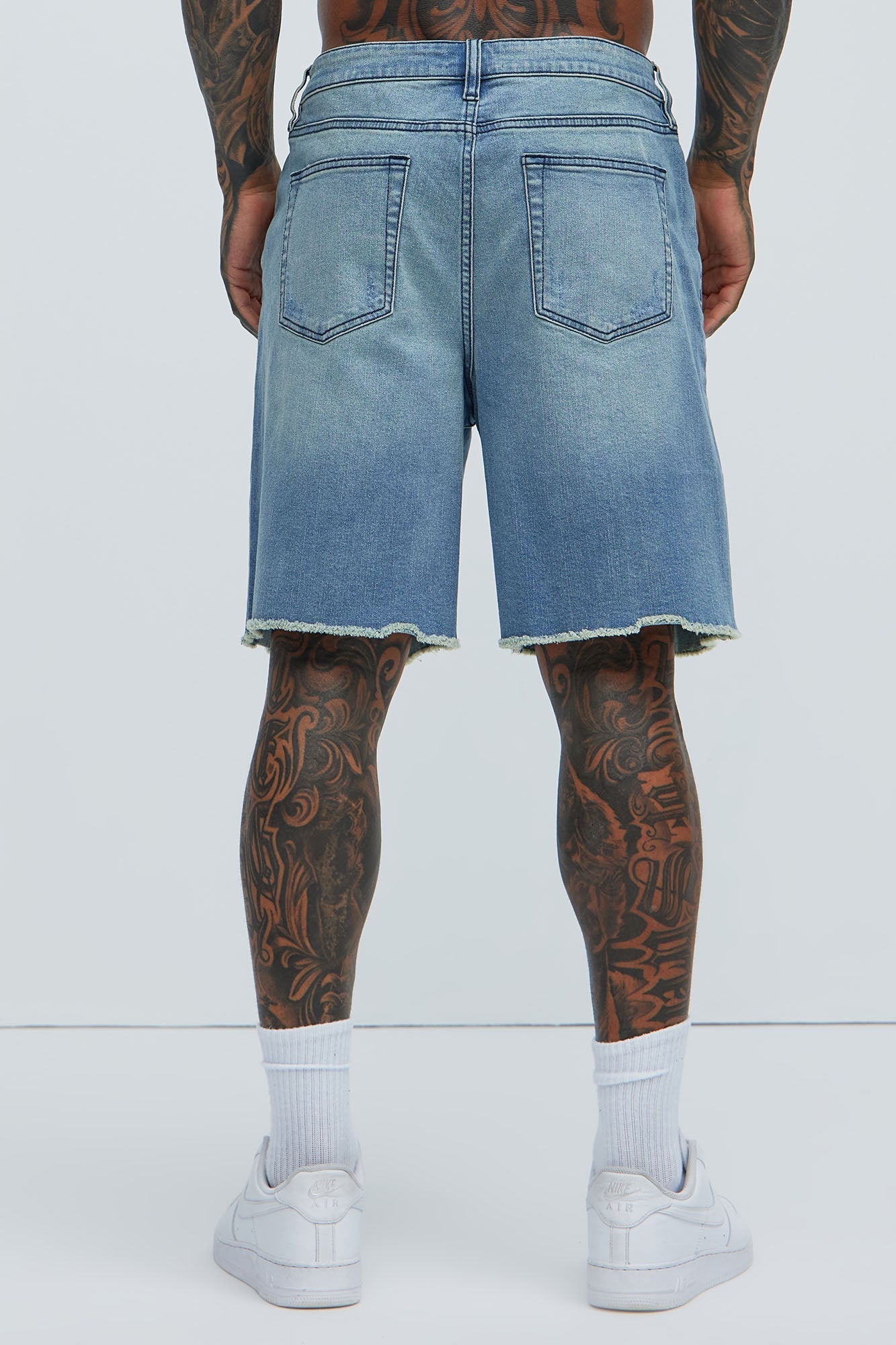 Lounge Relaxed Denim Shorts - Medium Blue Wash Fashion Nova